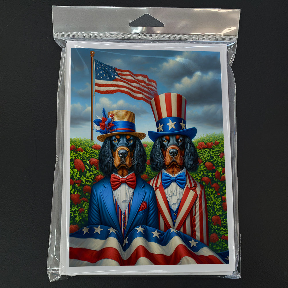 All American Gordon Setter Greeting Cards Pack of 8