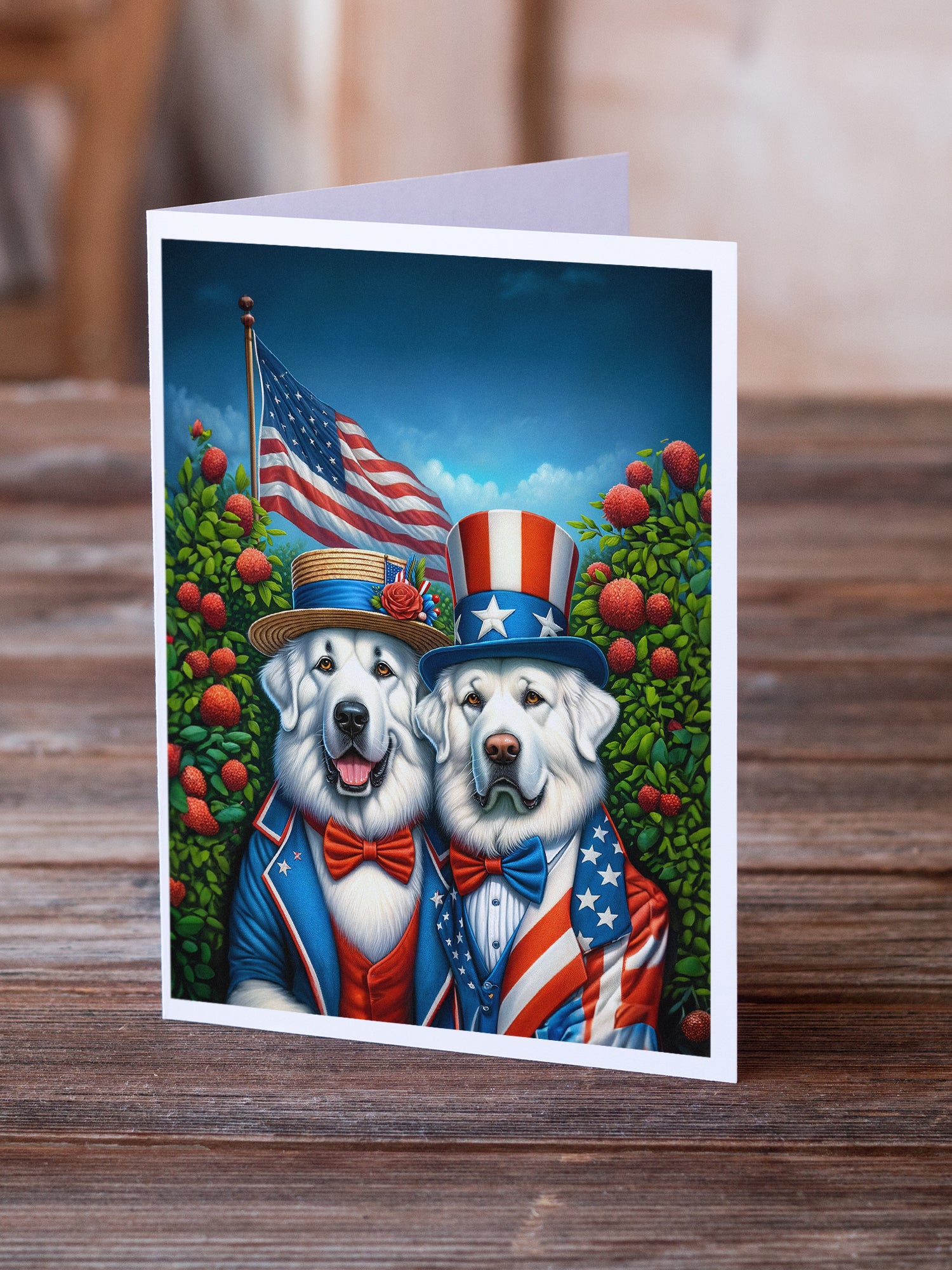 All American Great Pyrenees Greeting Cards Pack of 8