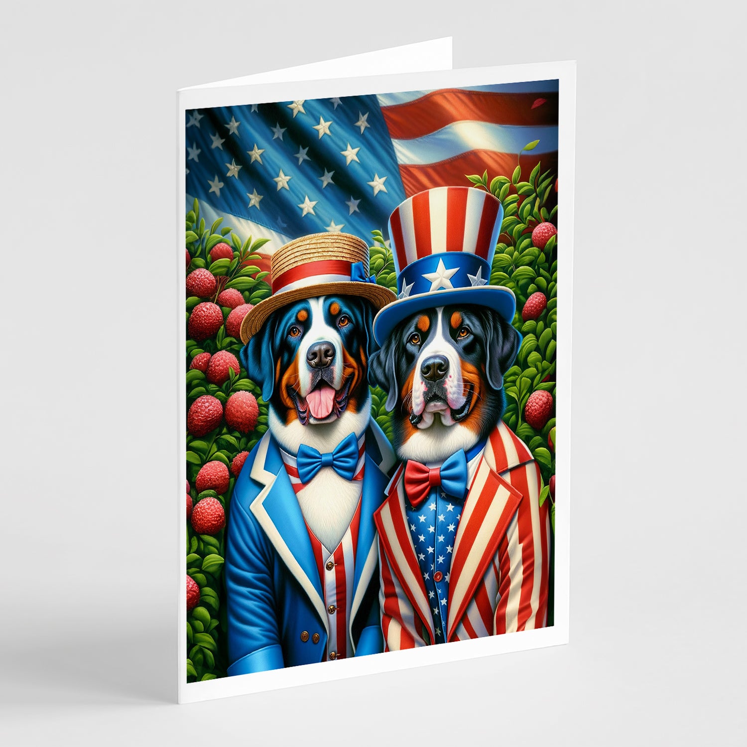 Buy this All American Greater Swiss Mountain Dog Greeting Cards Pack of 8