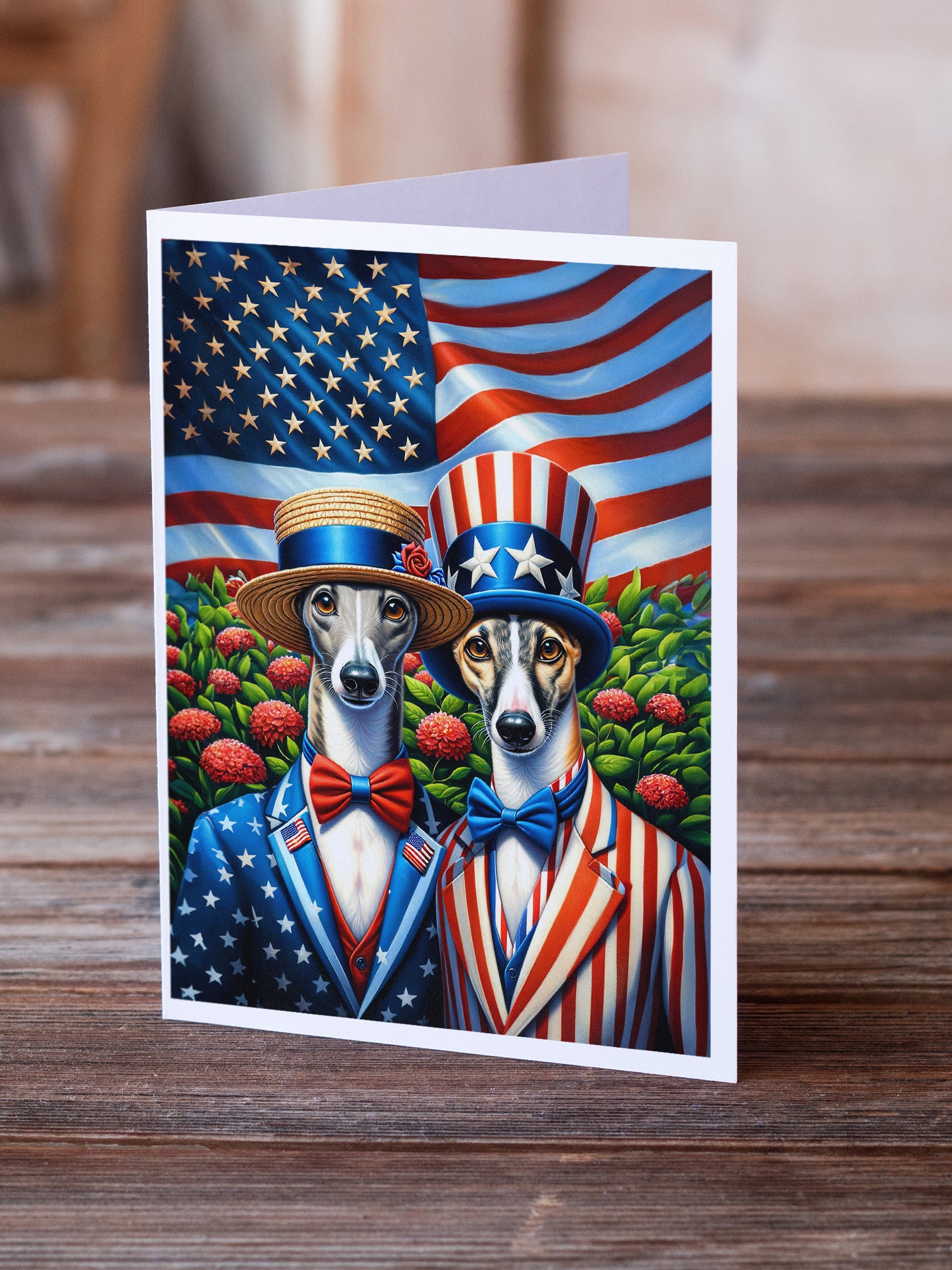 All American Greyhound Greeting Cards Pack of 8