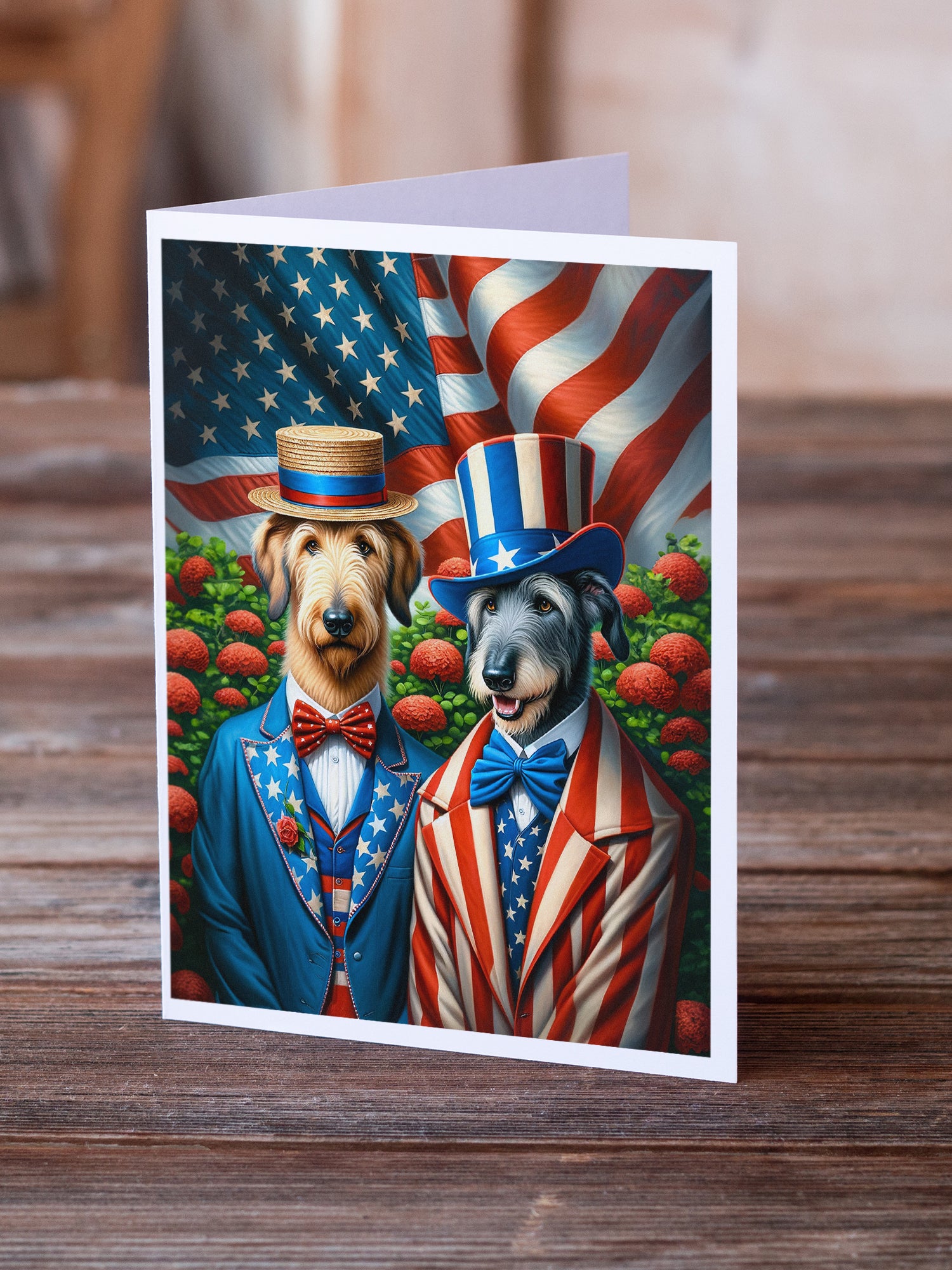 All American Irish Wolfhound Greeting Cards Pack of 8