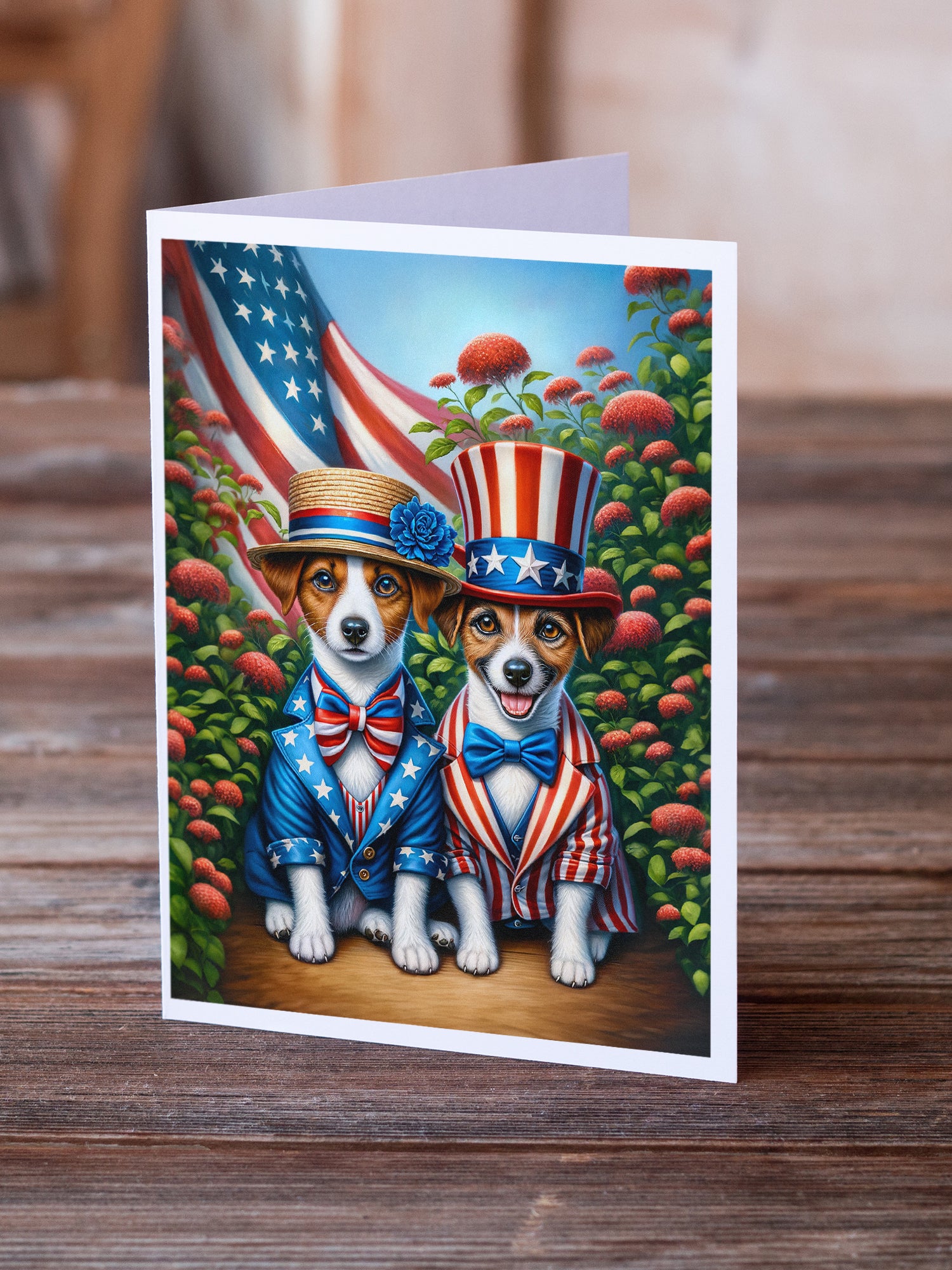 All American Jack Russell Terrier Greeting Cards Pack of 8
