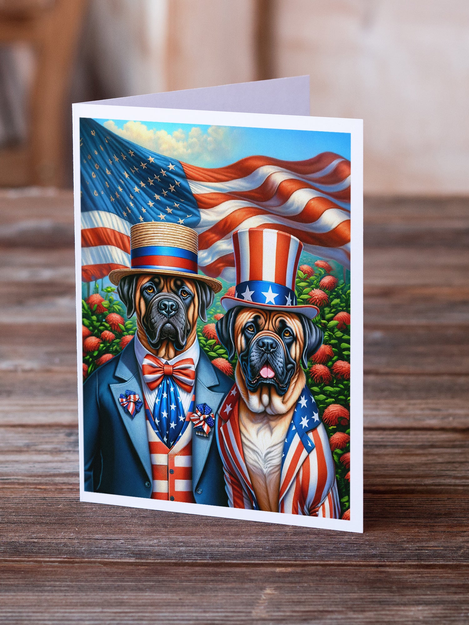 Buy this All American Mastiff Greeting Cards Pack of 8