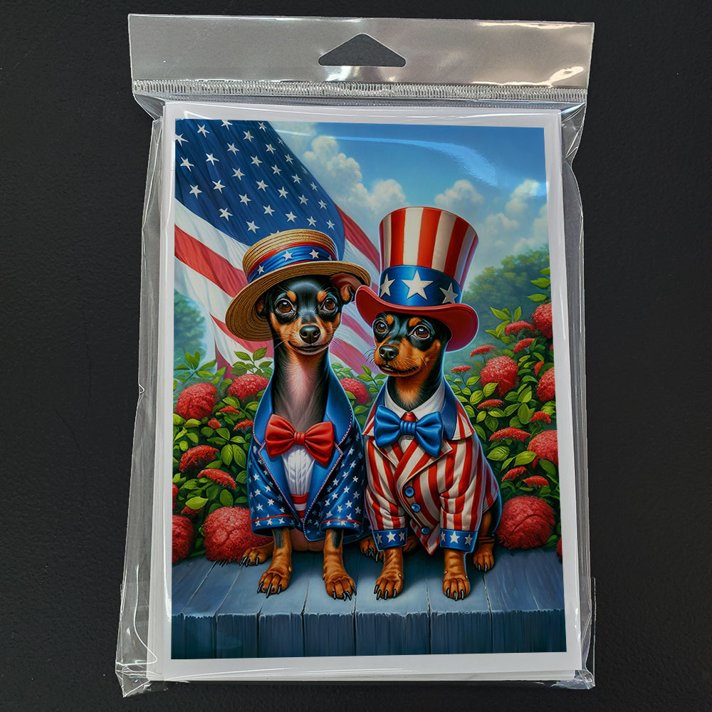 All American Miniature Pinscher Greeting Cards Pack of 8