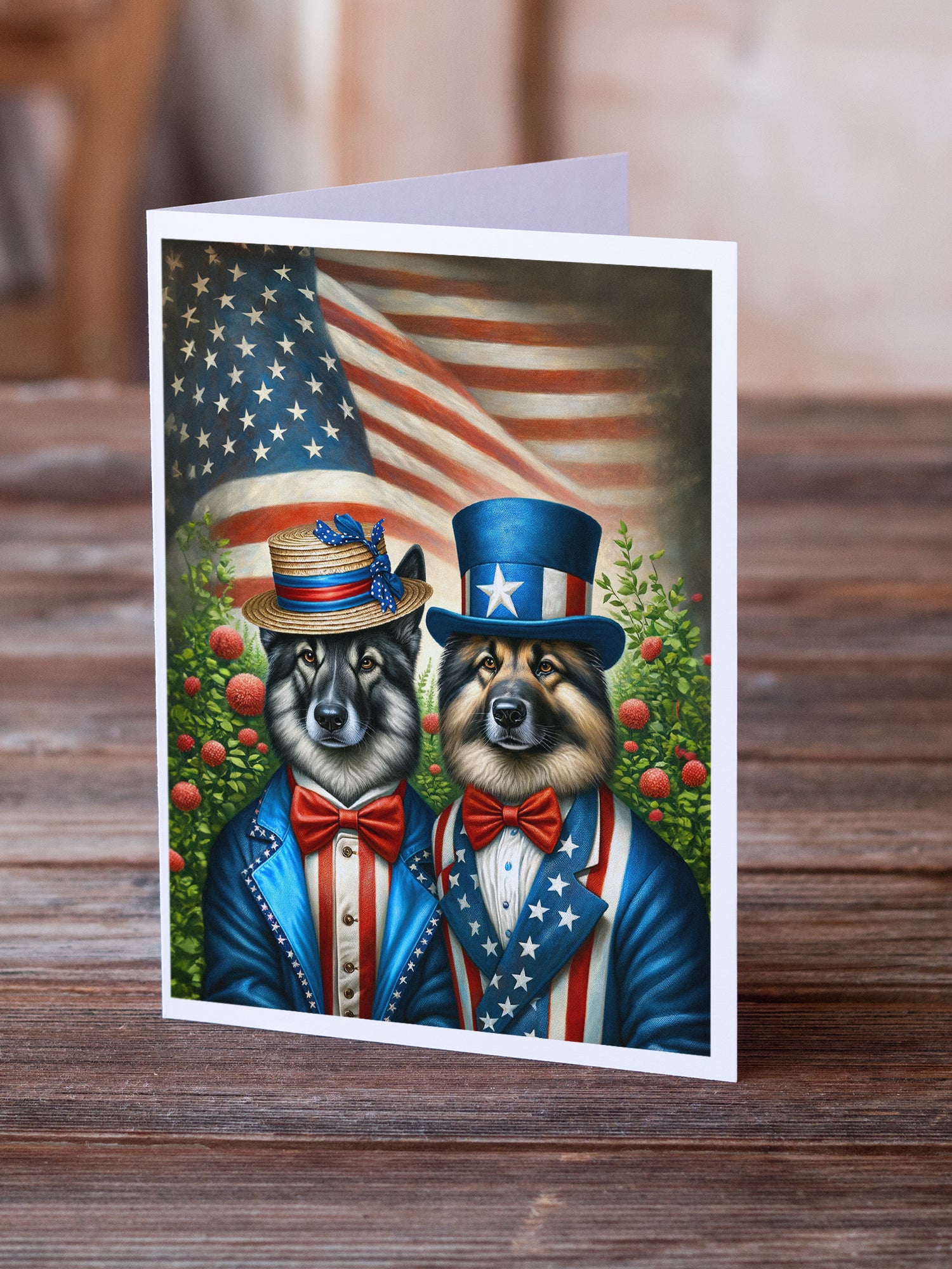 Buy this All American Norwegian Elkhound Greeting Cards Pack of 8
