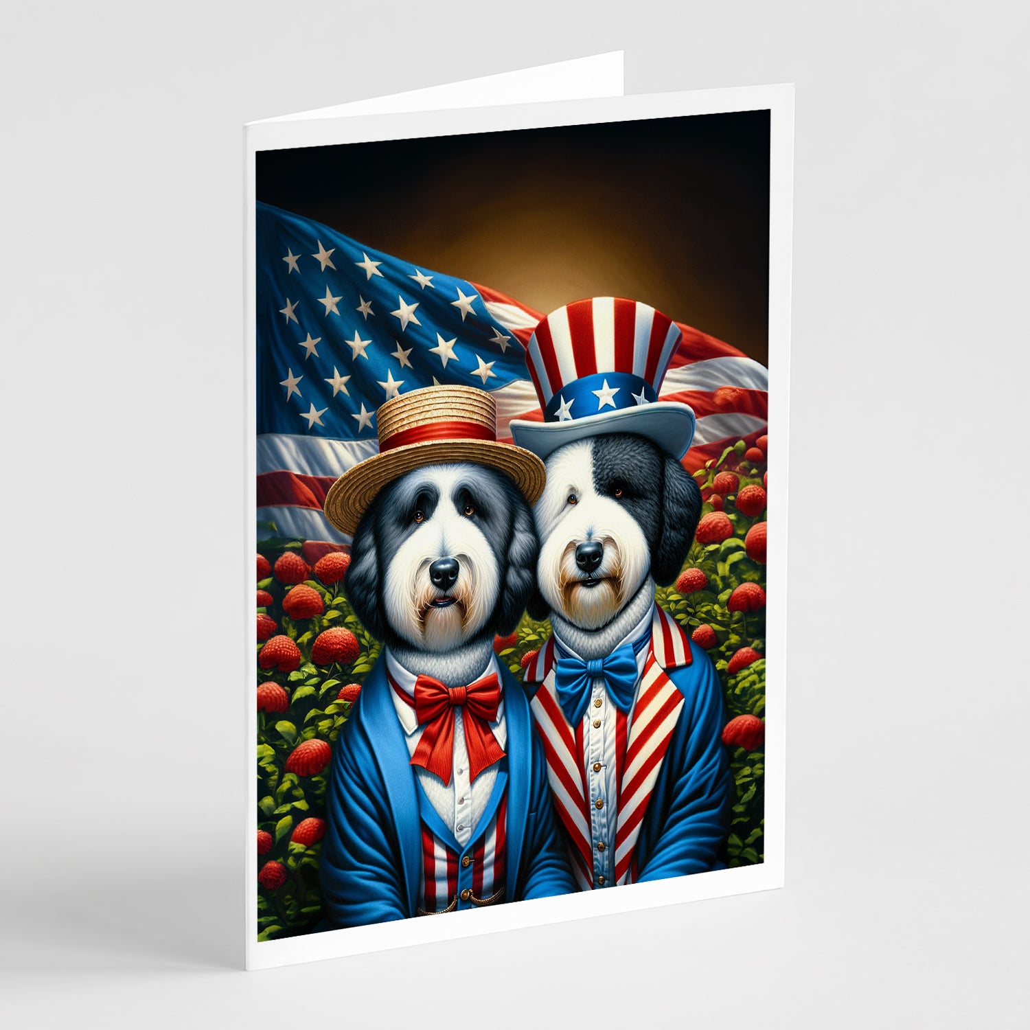 Buy this All American Old English Sheepdog Greeting Cards Pack of 8