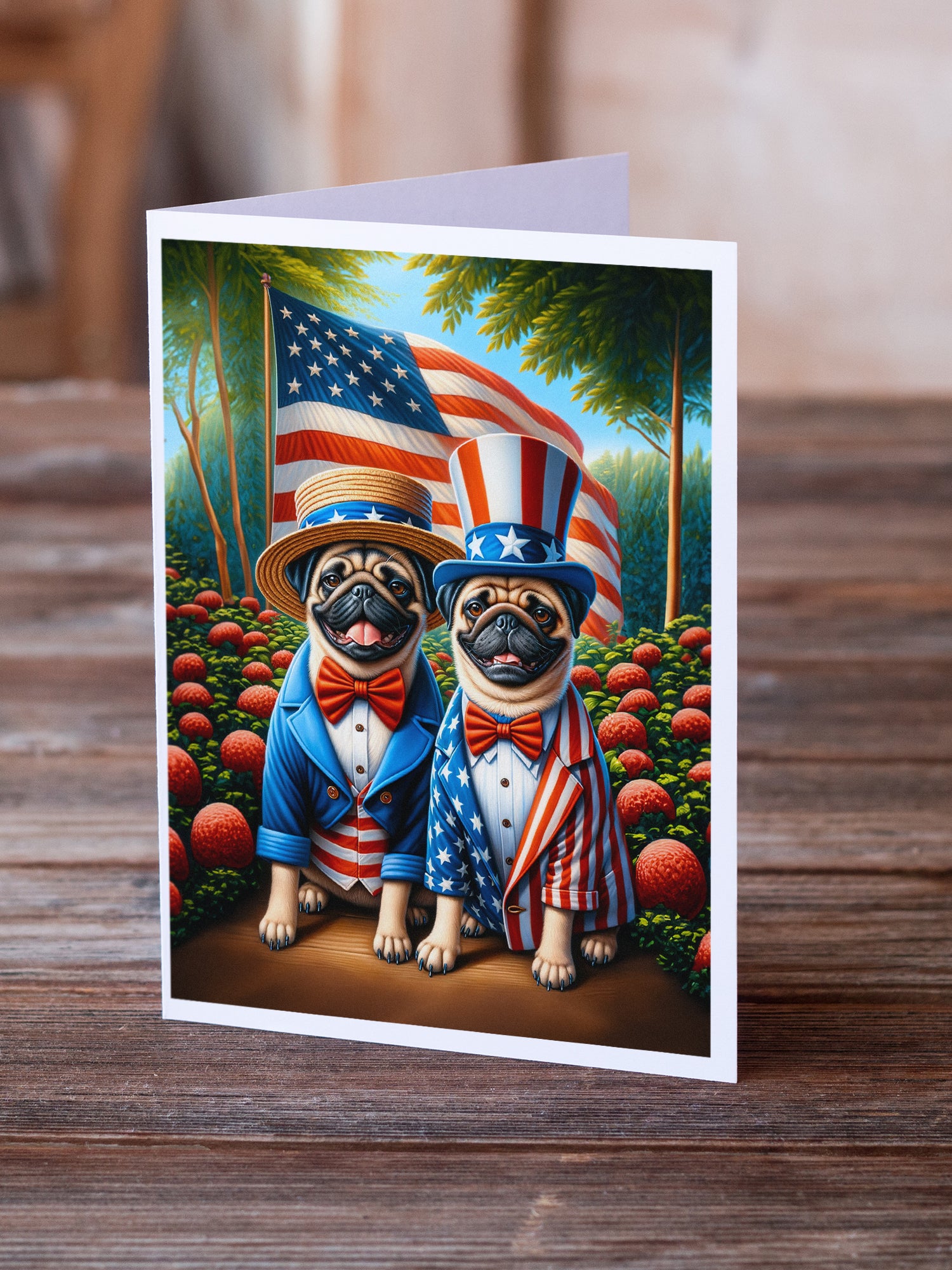 Buy this All American Pug Greeting Cards Pack of 8