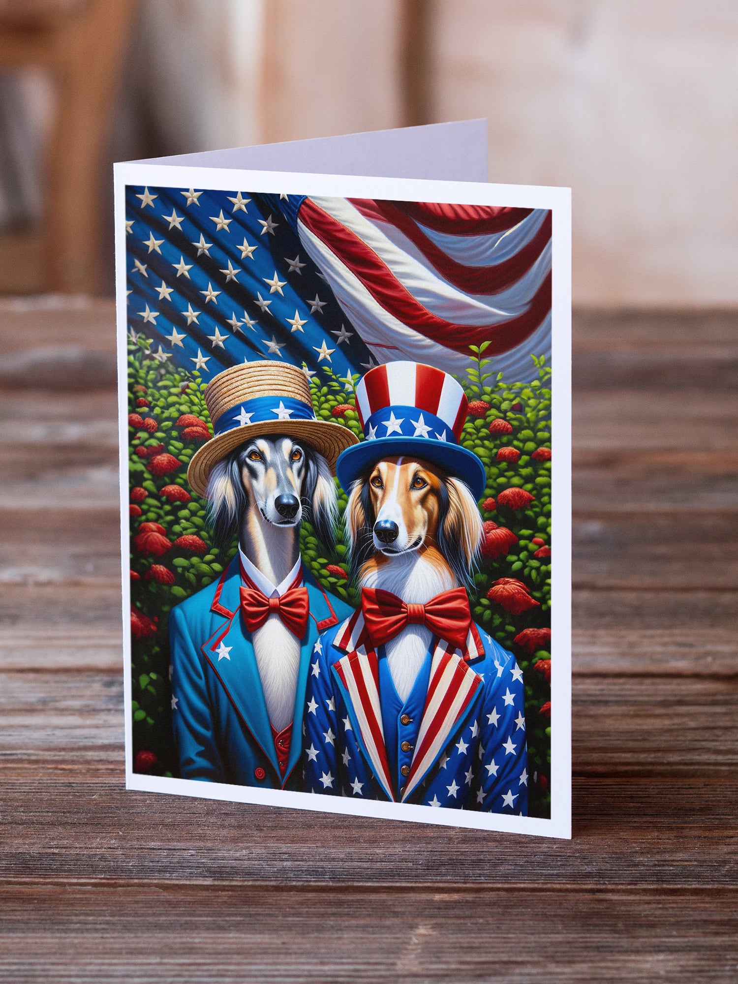 All American Saluki Greeting Cards Pack of 8