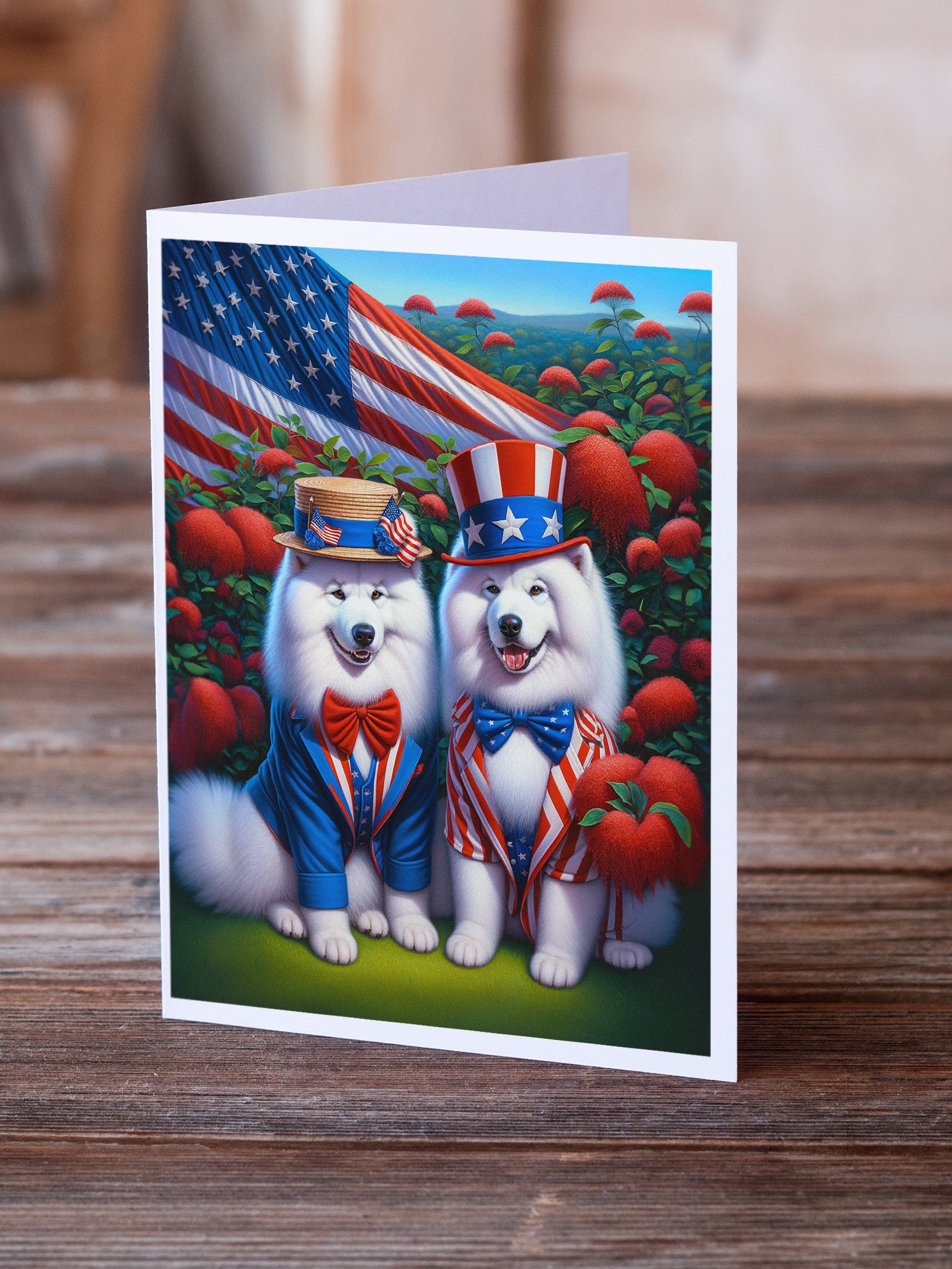 All American Samoyed Greeting Cards Pack of 8