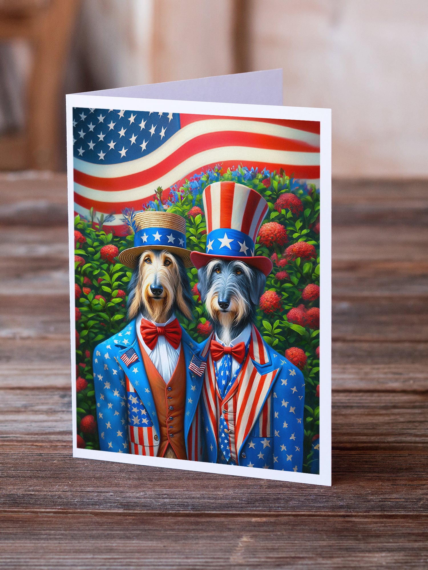All American Scottish Deerhound Greeting Cards Pack of 8