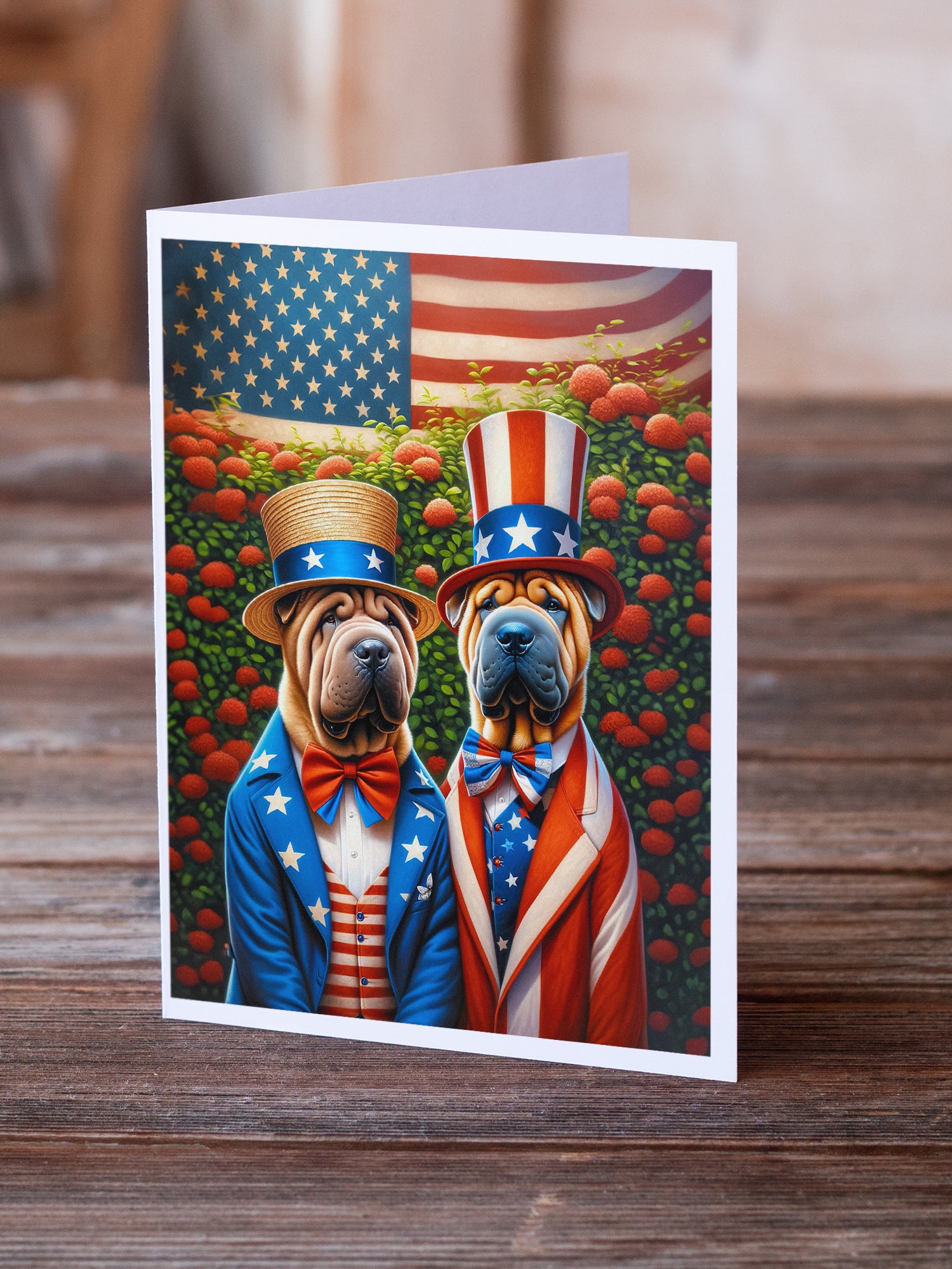 All American Shar Pei Greeting Cards Pack of 8