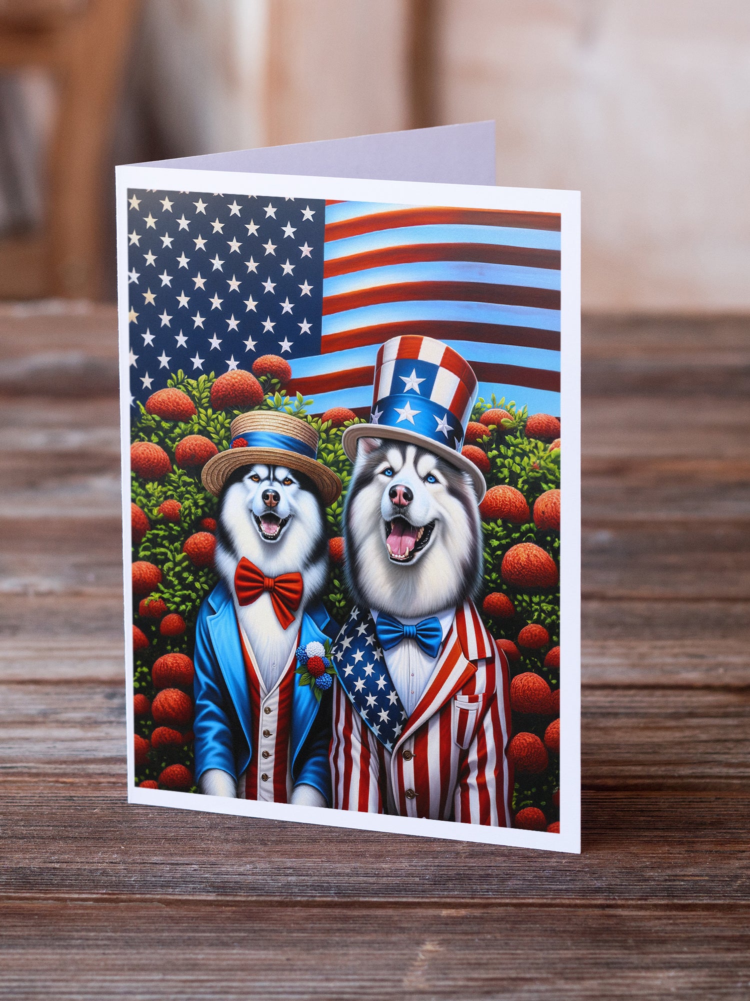 Buy this All American Siberian Husky Greeting Cards Pack of 8
