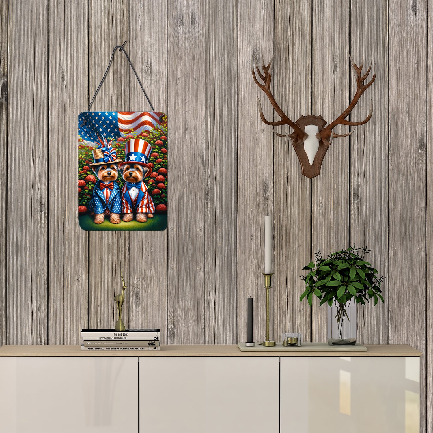 All American Yorkshire Terrier Wall or Door Hanging Prints