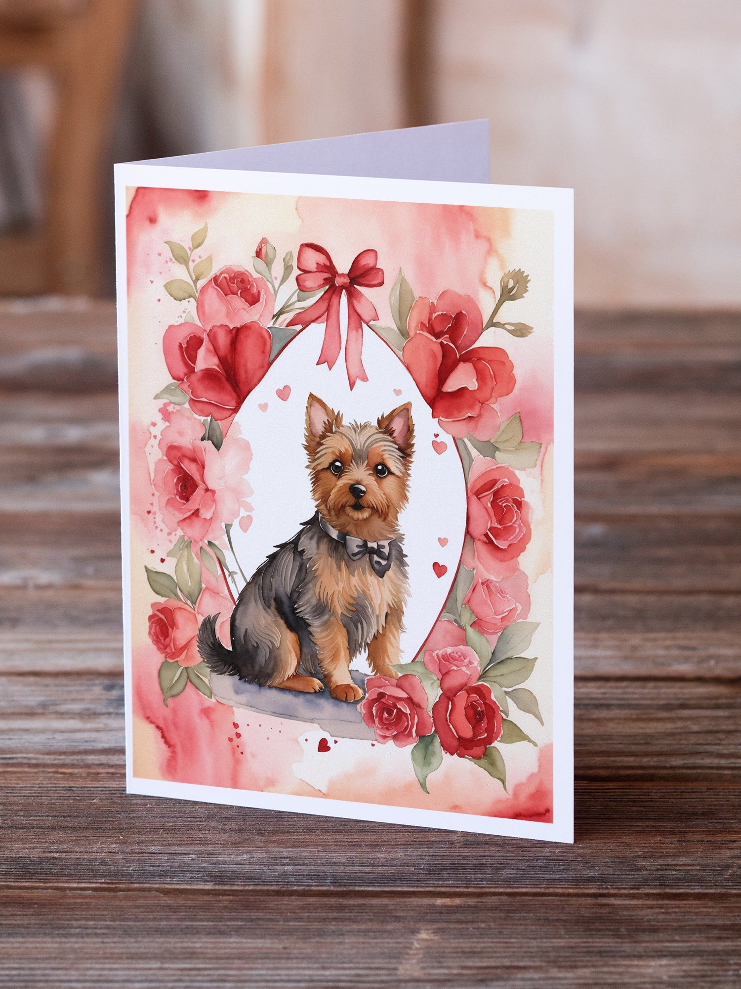 Buy this Australian Terrier Valentine Roses Greeting Cards Pack of 8