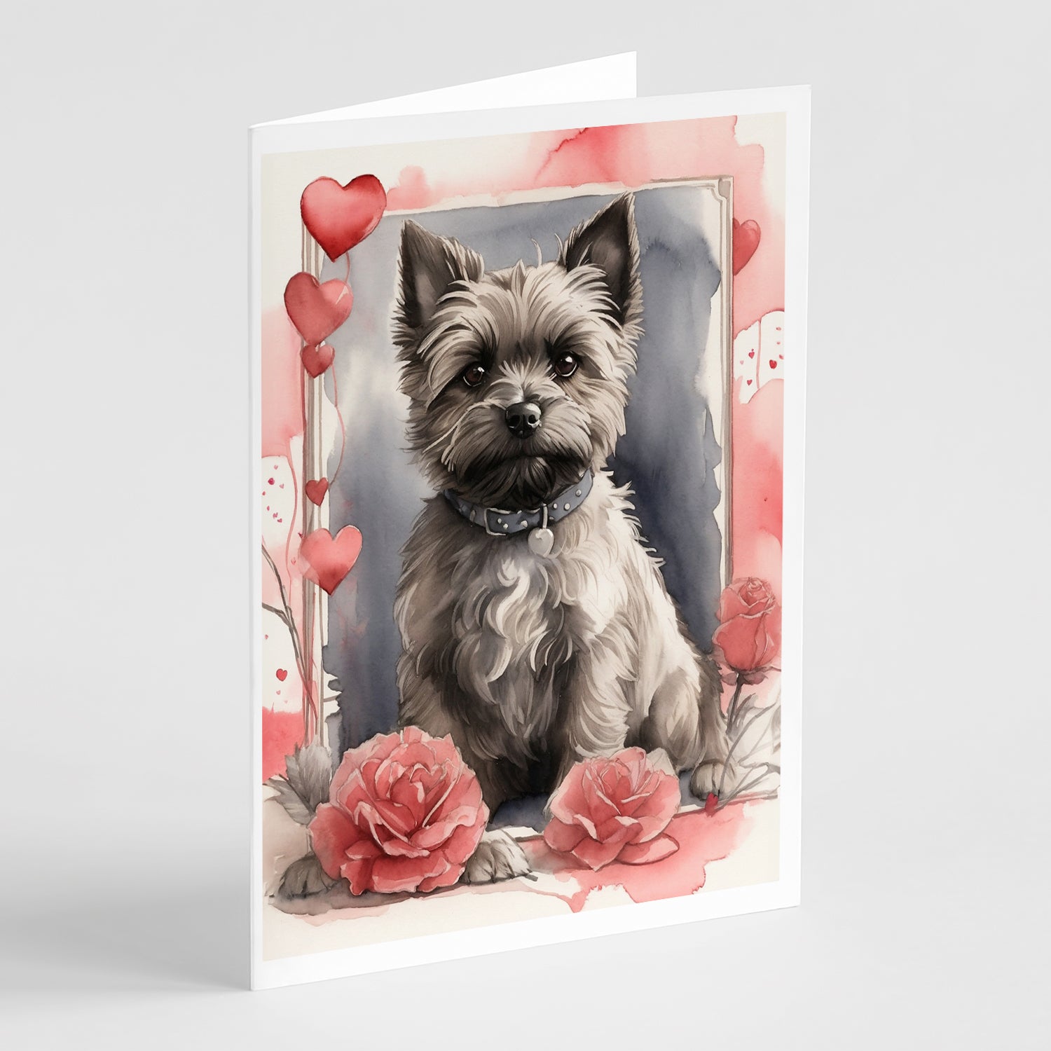Buy this Cairn Terrier Valentine Roses Greeting Cards Pack of 8