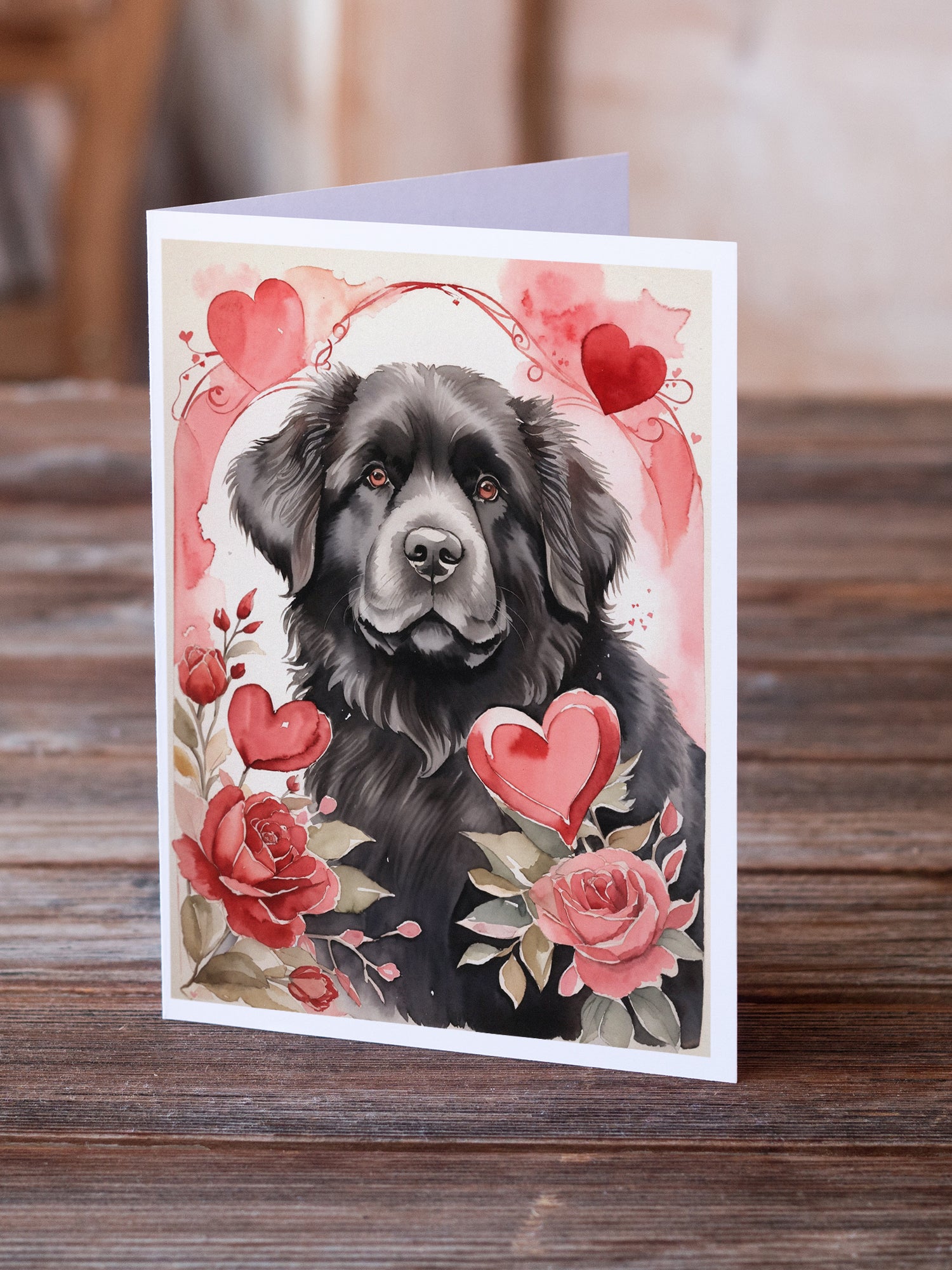 Buy this Newfoundland Valentine Roses Greeting Cards Pack of 8