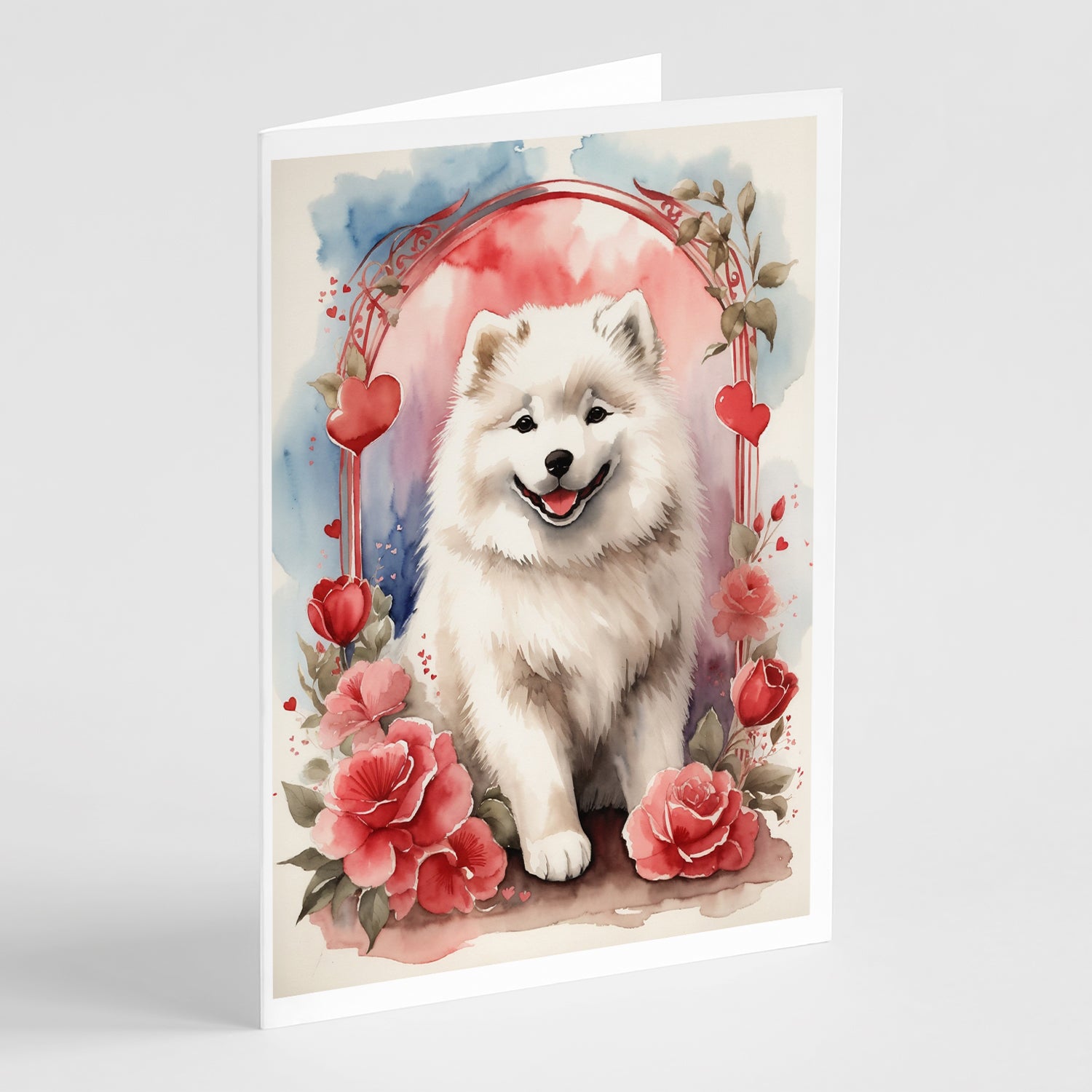 Buy this Samoyed Valentine Roses Greeting Cards Pack of 8