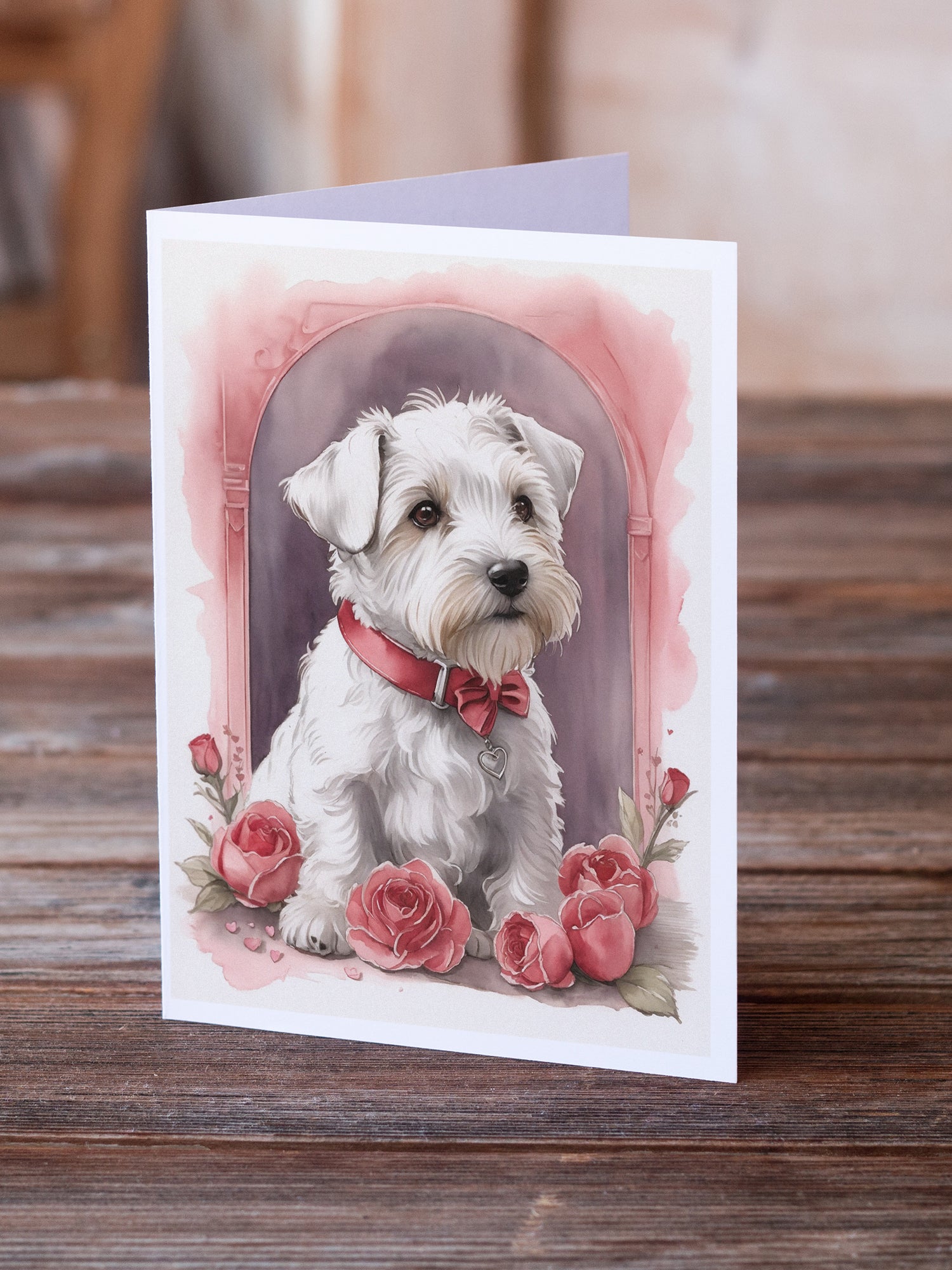 Sealyham Terrier Valentine Roses Greeting Cards Pack of 8