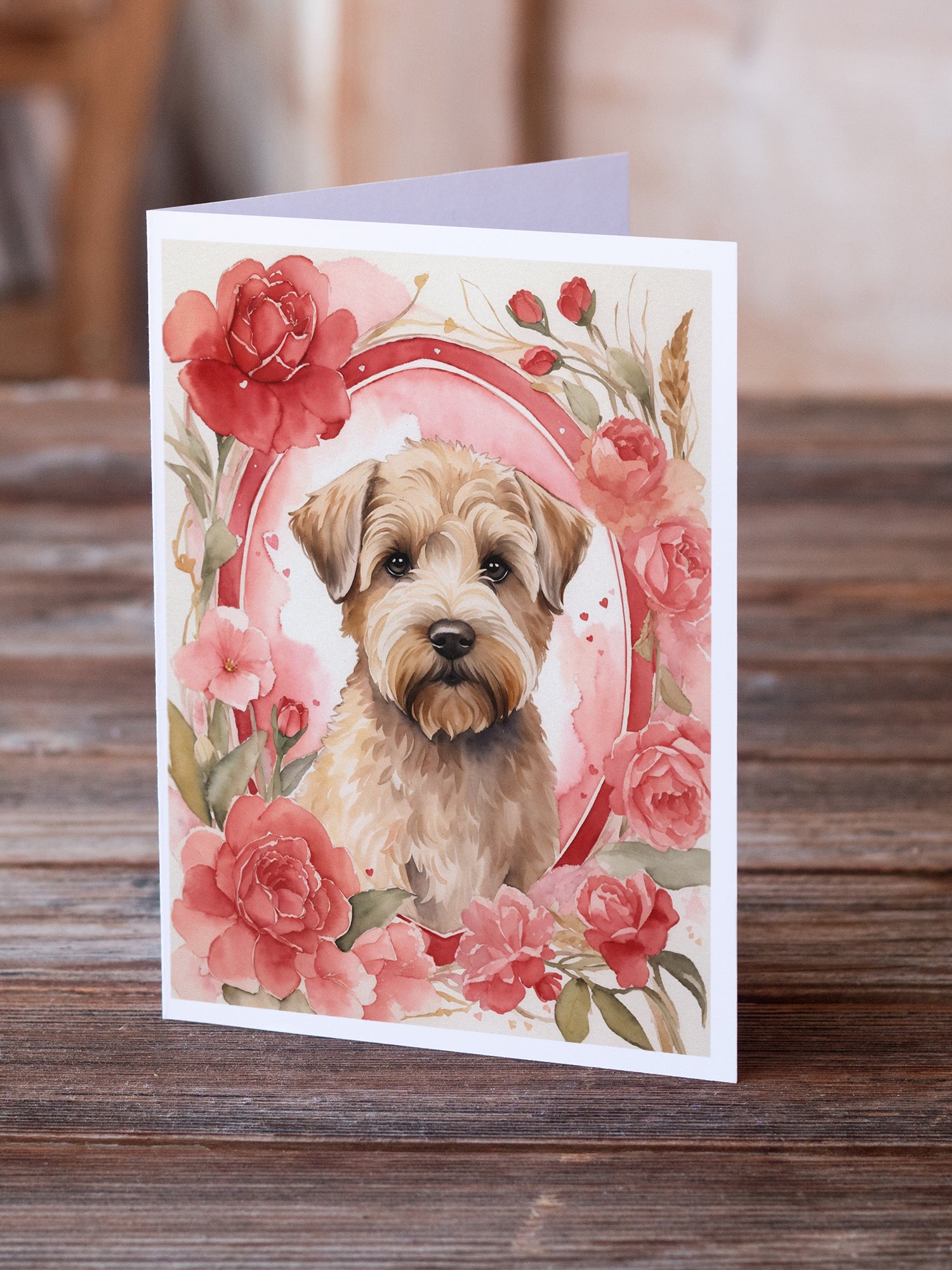 Buy this Wheaten Terrier Valentine Roses Greeting Cards Pack of 8