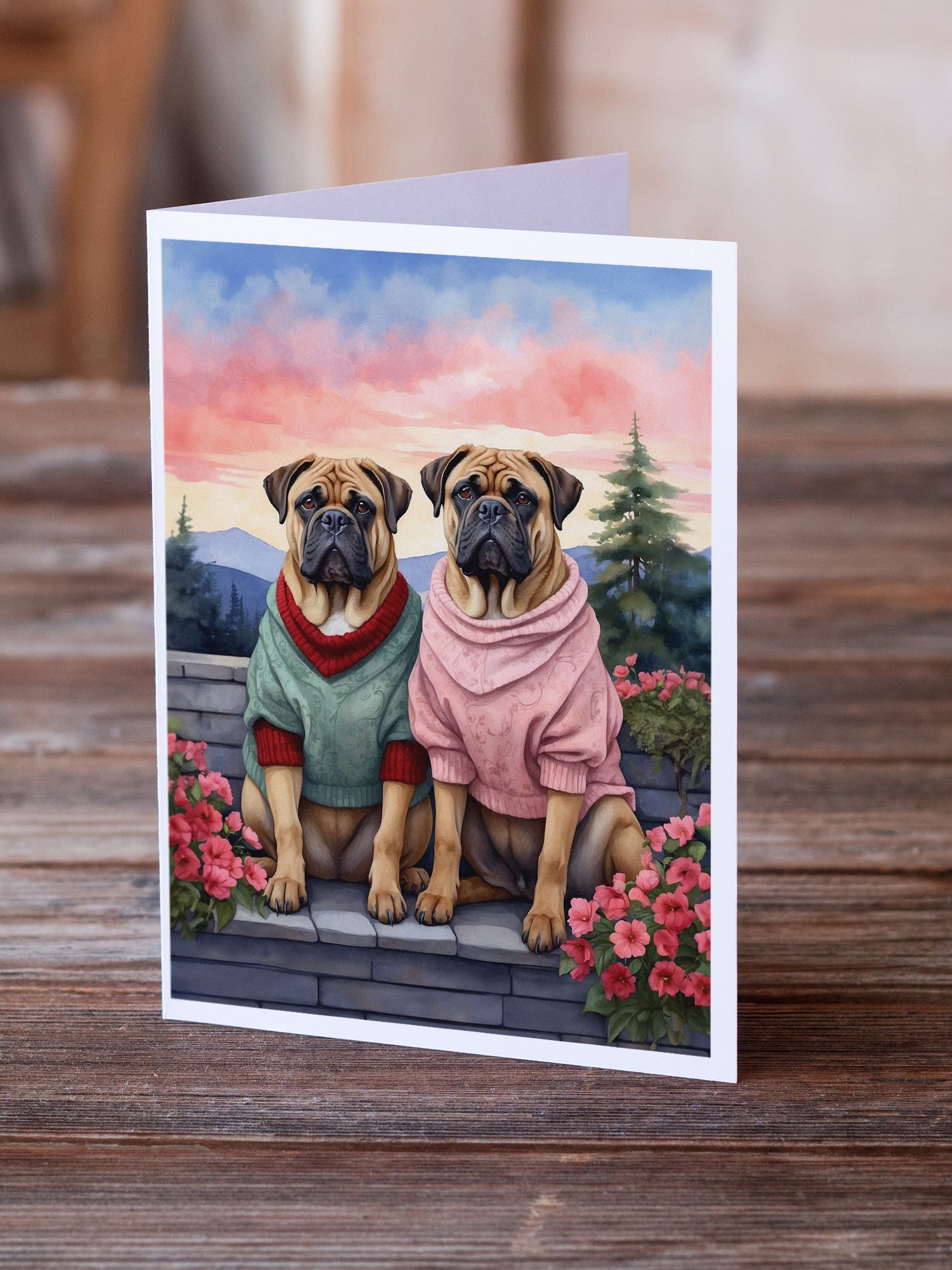 Buy this Bullmastiff Two Hearts Greeting Cards Pack of 8
