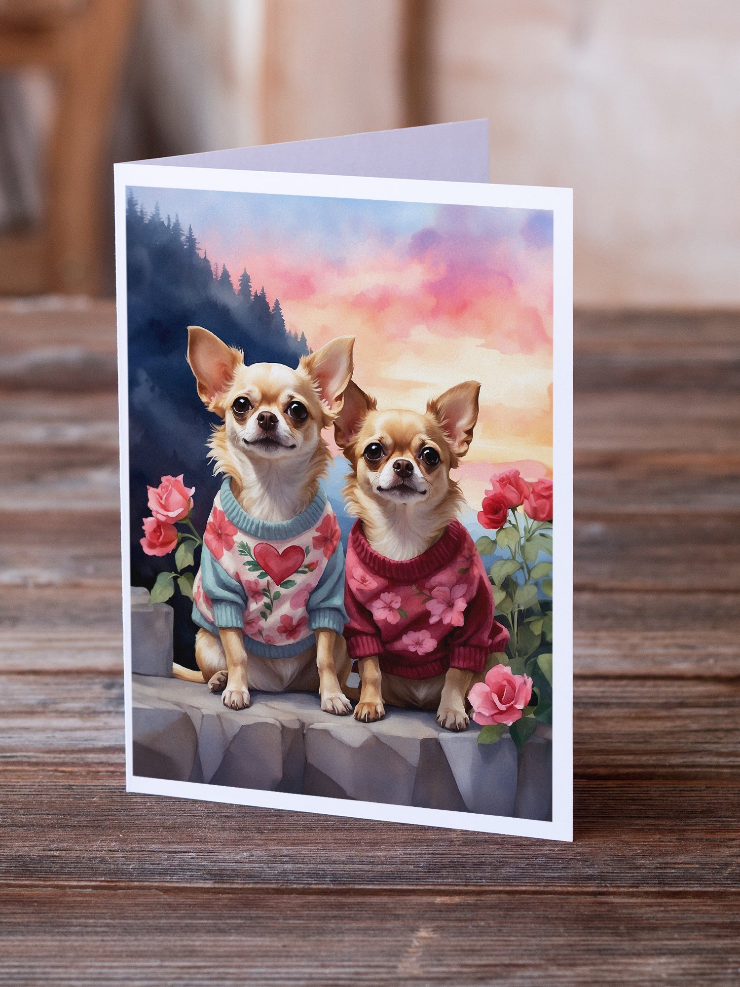 Buy this Chihuahua Two Hearts Greeting Cards Pack of 8