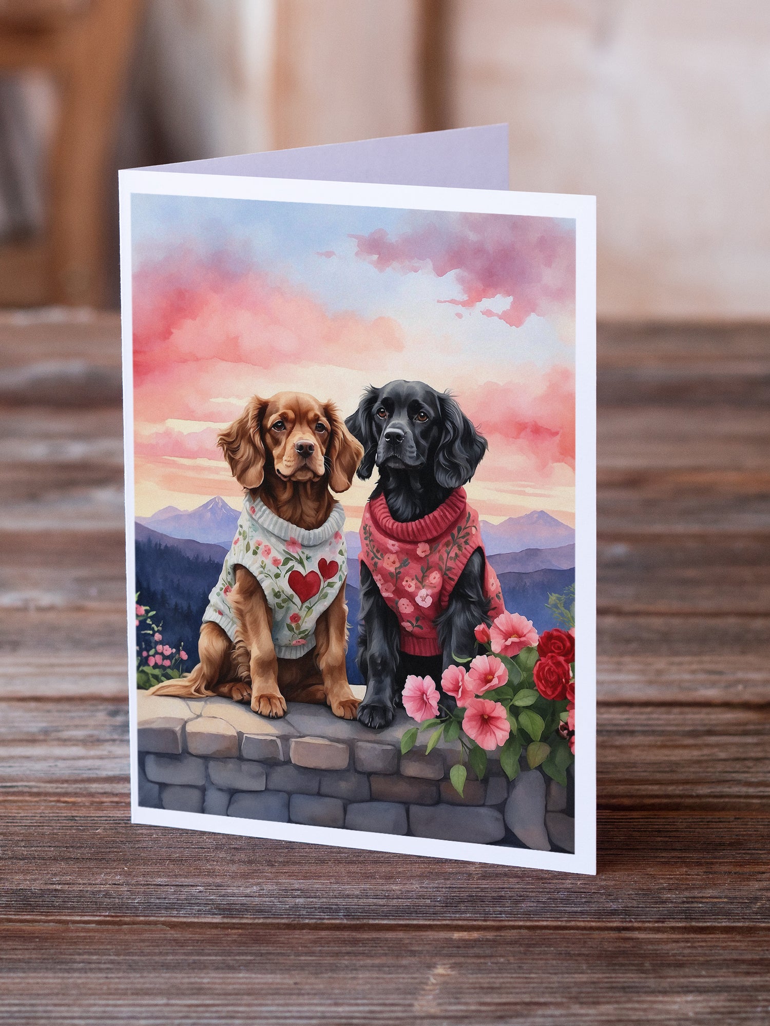 Buy this Cocker Spaniel Two Hearts Greeting Cards Pack of 8