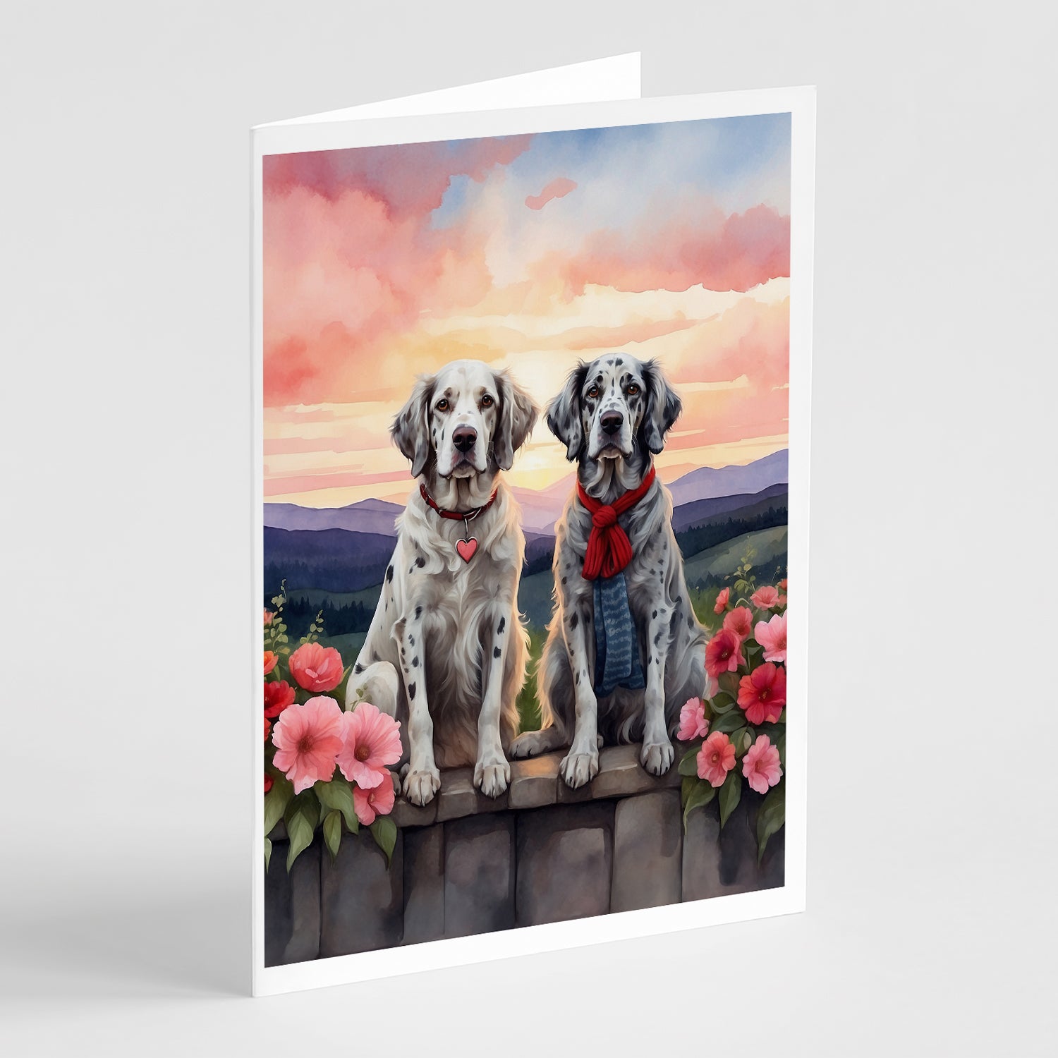 Buy this English Setter Two Hearts Greeting Cards Pack of 8