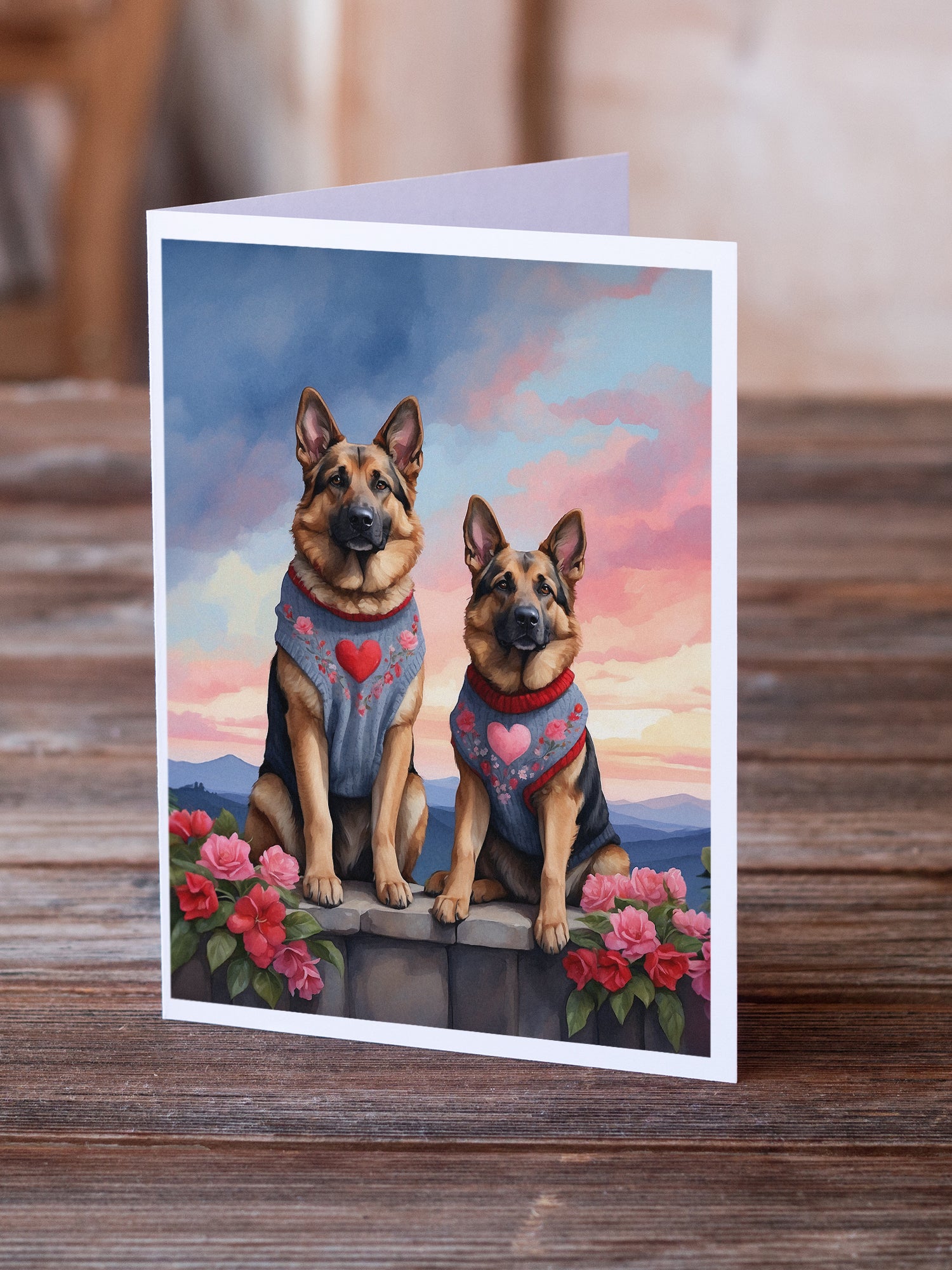 Buy this German Shepherd Two Hearts Greeting Cards Pack of 8