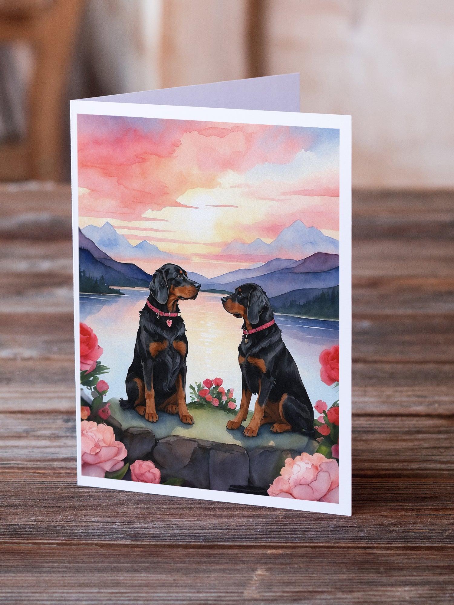 Buy this Gordon Setter Two Hearts Greeting Cards Pack of 8