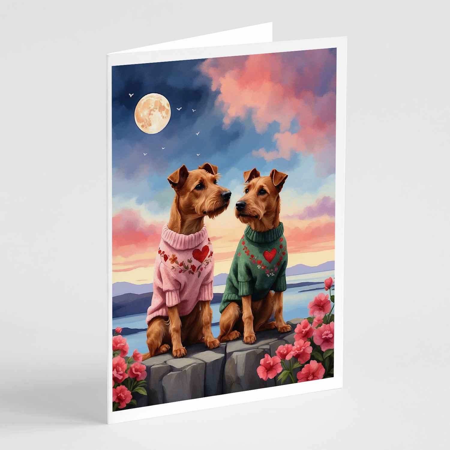 Buy this Irish Terrier Two Hearts Greeting Cards Pack of 8