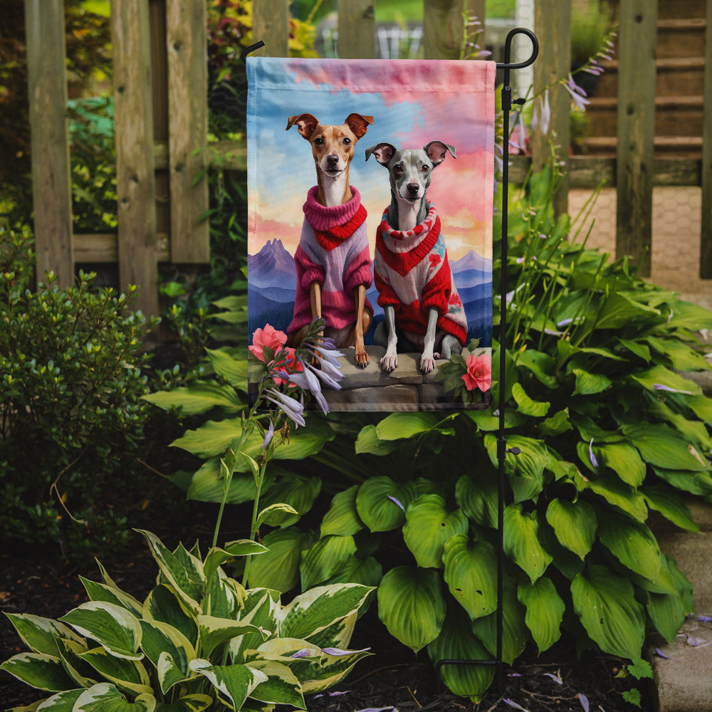 Buy this Italian Greyhound Two Hearts Garden Flag