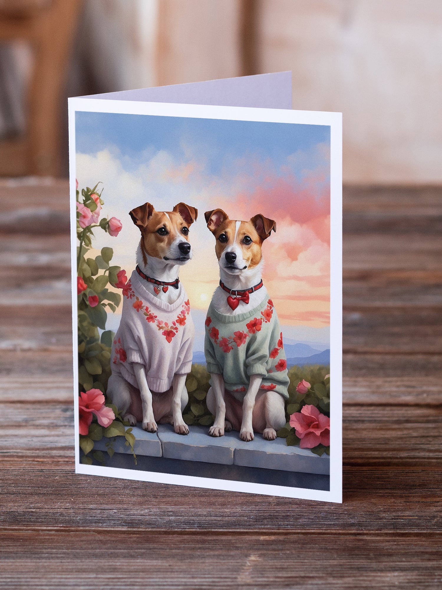 Buy this Jack Russell Terrier Two Hearts Greeting Cards Pack of 8