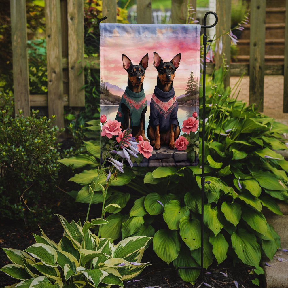 Buy this Manchester Terrier Two Hearts Garden Flag