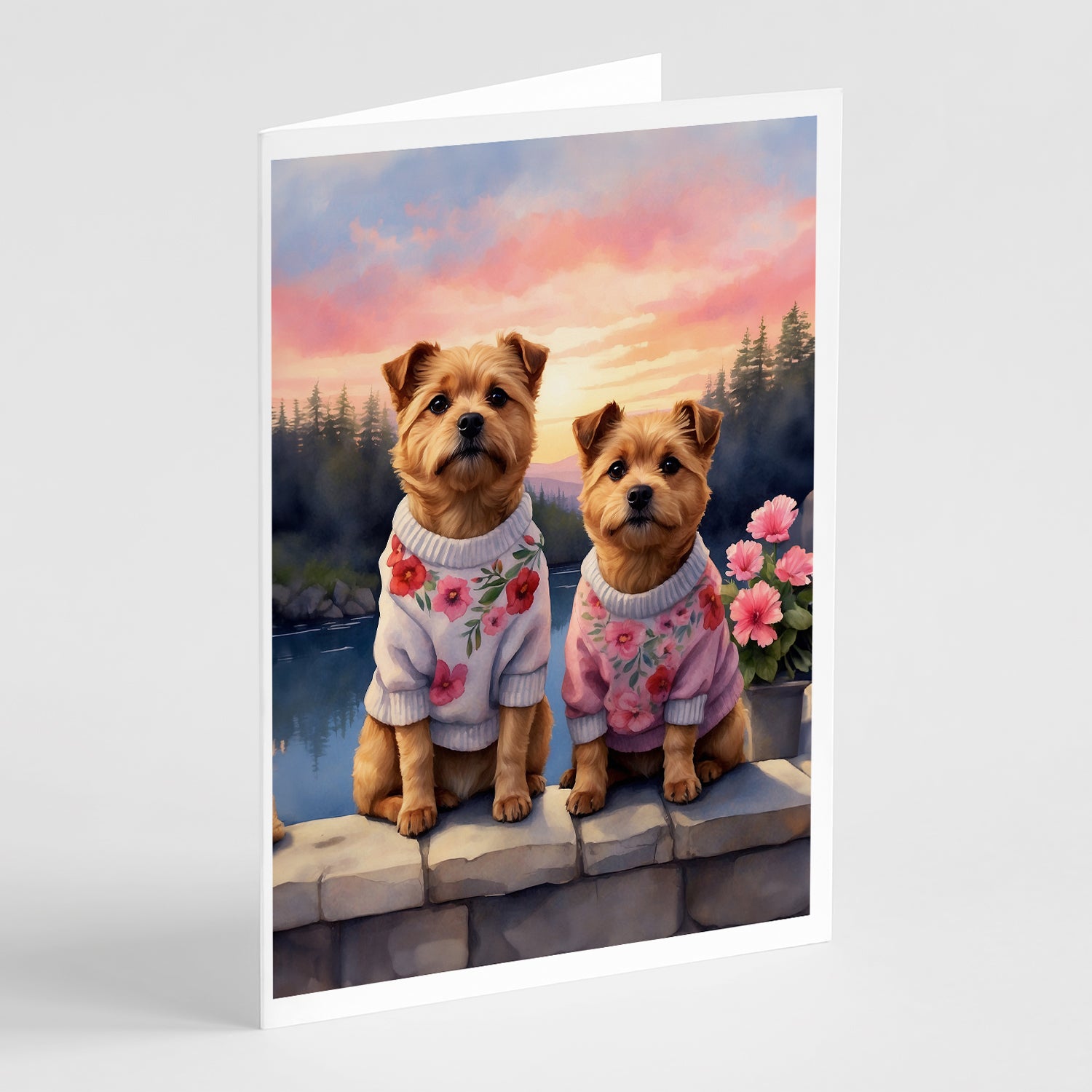 Buy this Norfolk Terrier Two Hearts Greeting Cards Pack of 8