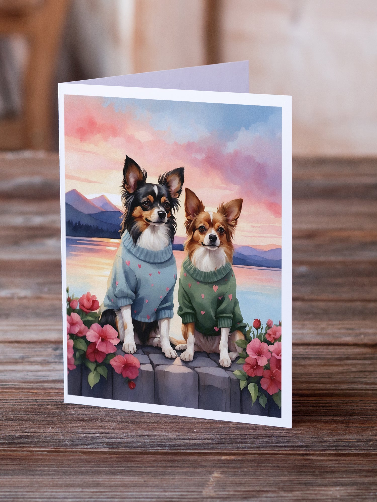 Buy this Papillon Two Hearts Greeting Cards Pack of 8