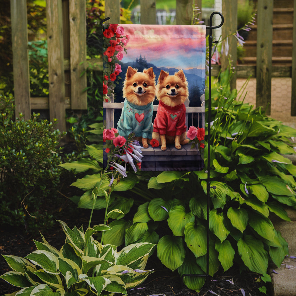 Buy this Pomeranian Two Hearts Garden Flag