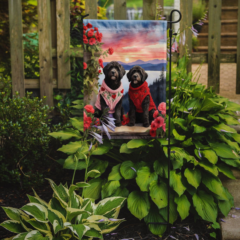 Buy this Portuguese Water Dog Two Hearts Garden Flag