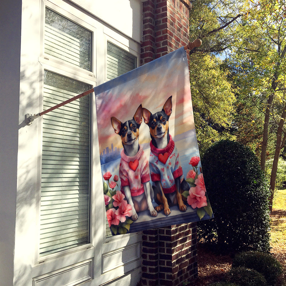 Buy this Rat Terrier Two Hearts House Flag