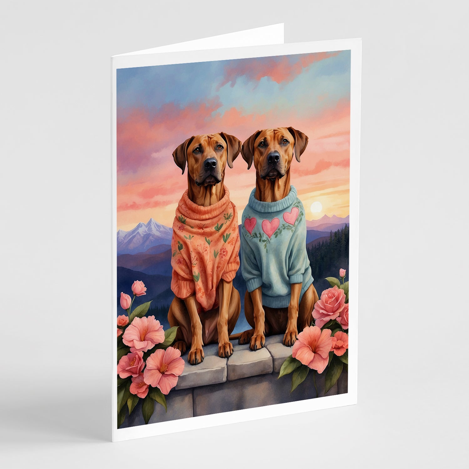 Buy this Rhodesian Ridgeback Two Hearts Greeting Cards Pack of 8