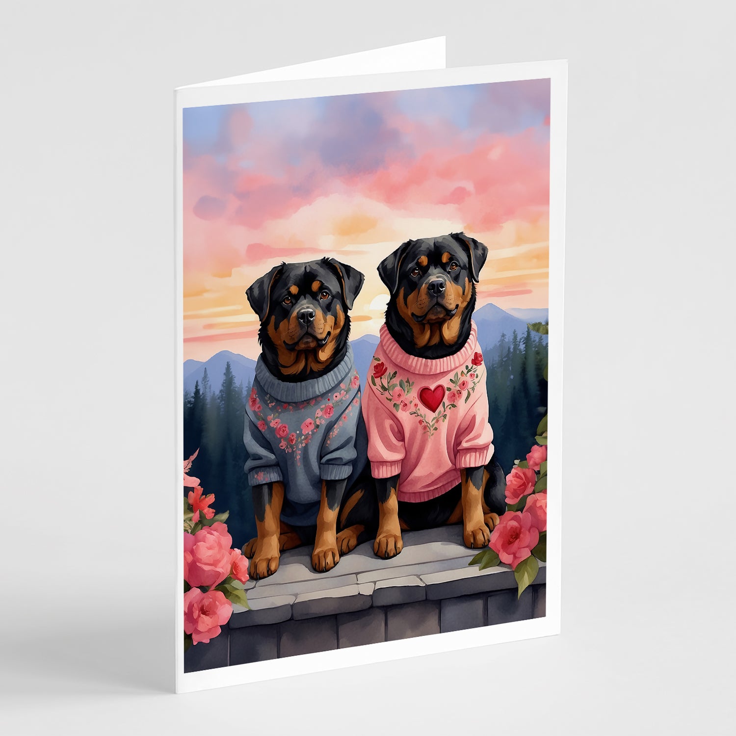 Buy this Rottweiler Two Hearts Greeting Cards Pack of 8