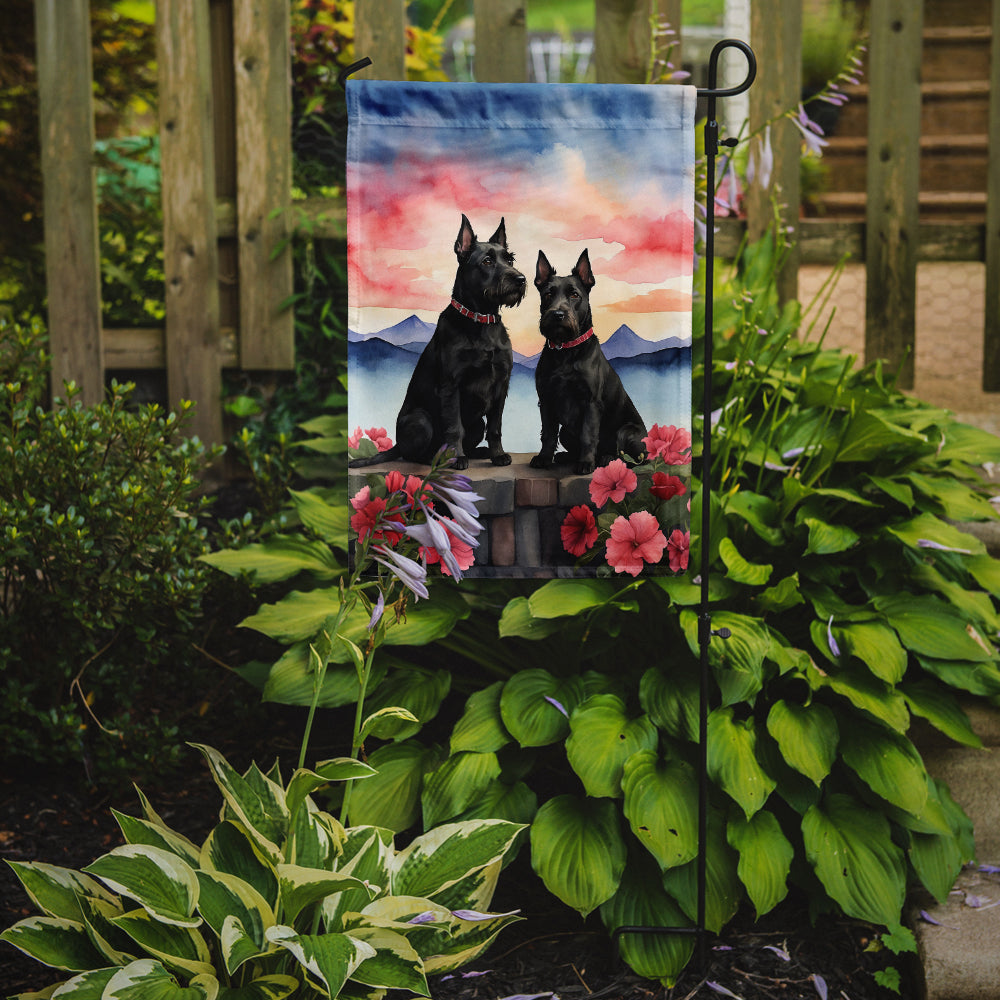 Buy this Scottish Terrier Two Hearts Garden Flag