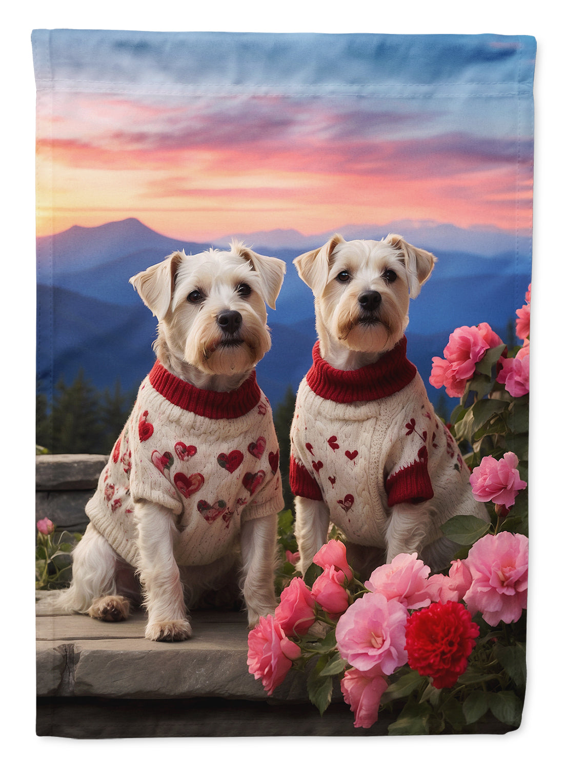 Buy this Sealyham Terrier Two Hearts House Flag