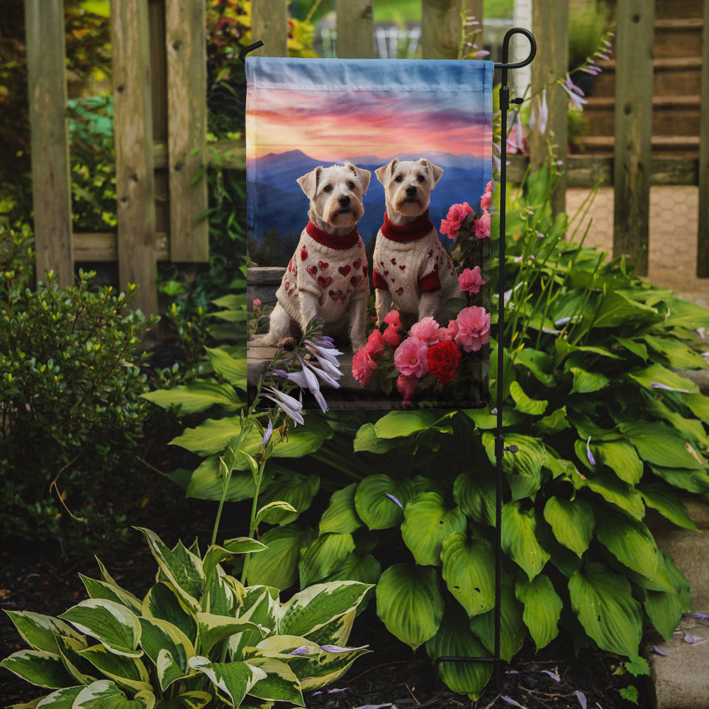 Sealyham Terrier Two Hearts Garden Flag