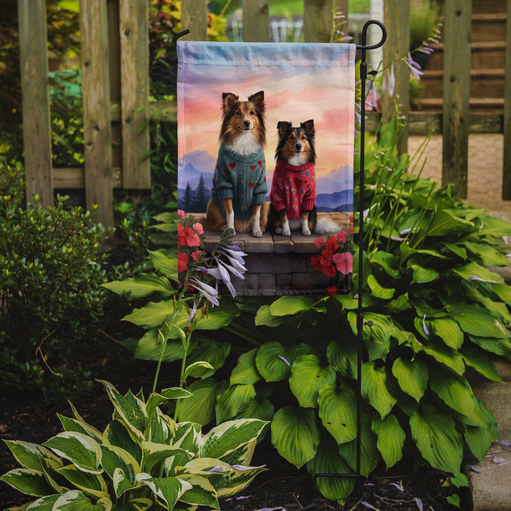 Buy this Sheltie Two Hearts Garden Flag