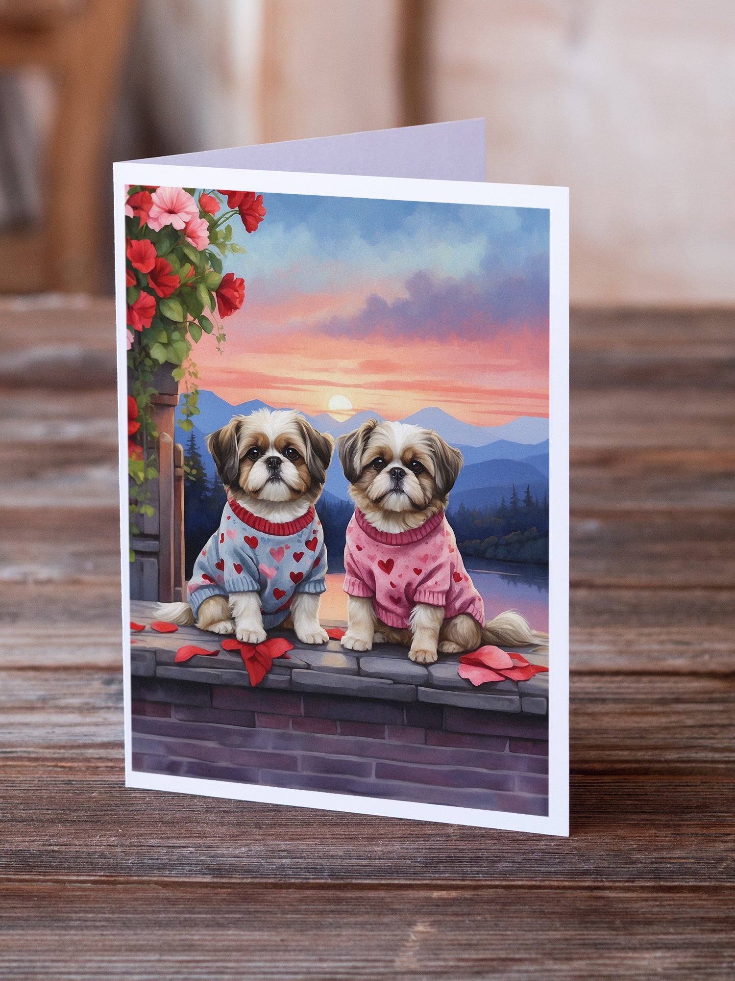 Buy this Shih Tzu Two Hearts Greeting Cards Pack of 8