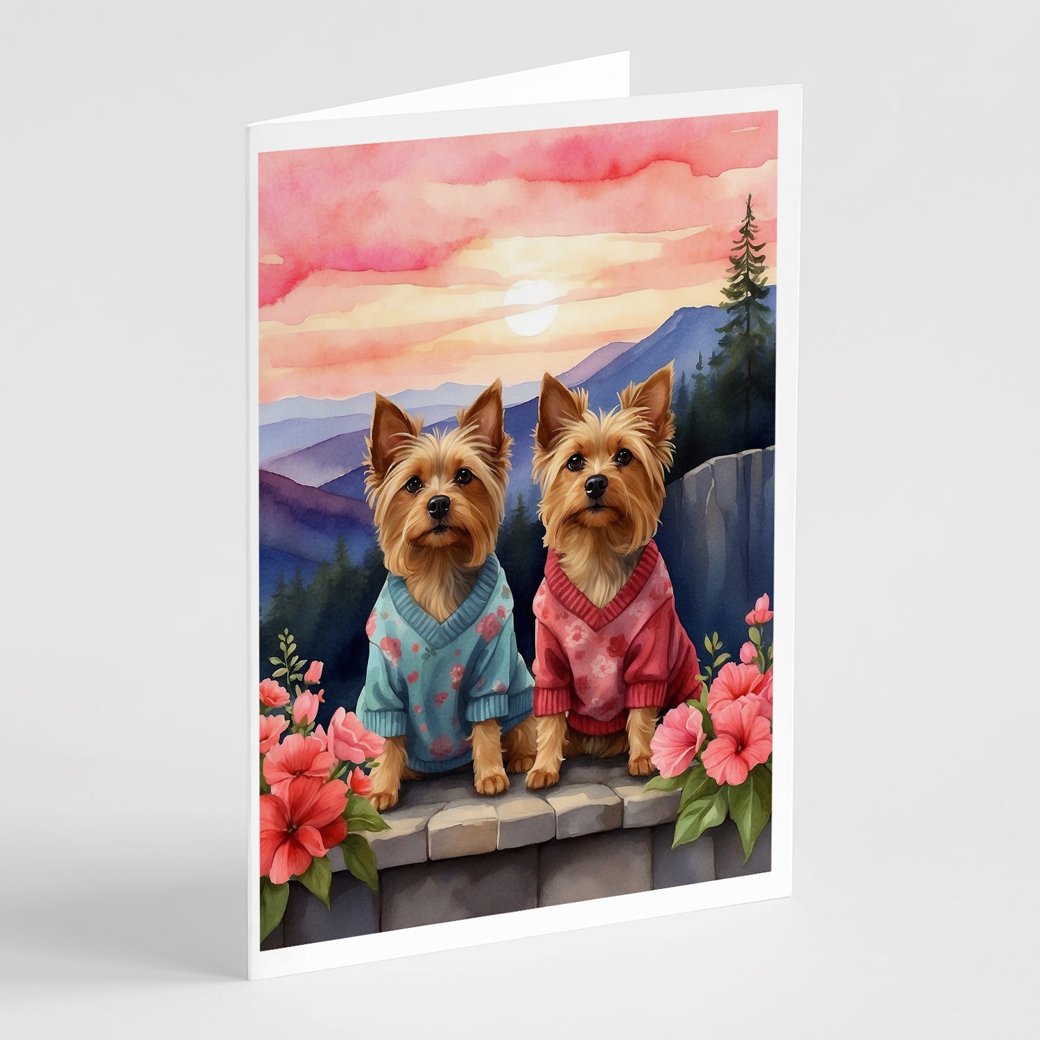 Buy this Silky Terrier Two Hearts Greeting Cards Pack of 8
