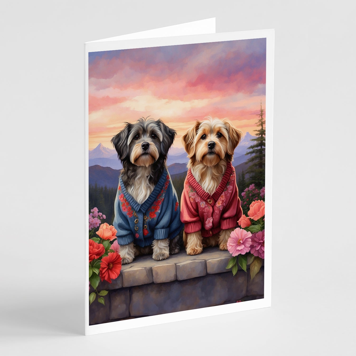 Buy this Tibetan Terrier Two Hearts Greeting Cards Pack of 8