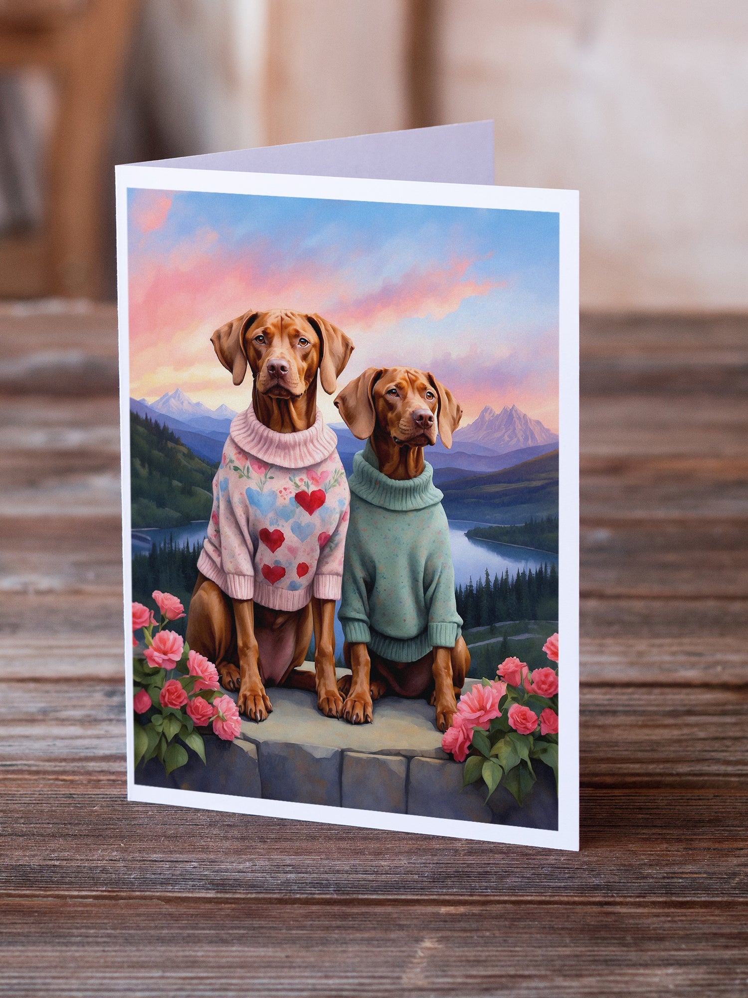 Buy this Vizsla Two Hearts Greeting Cards Pack of 8