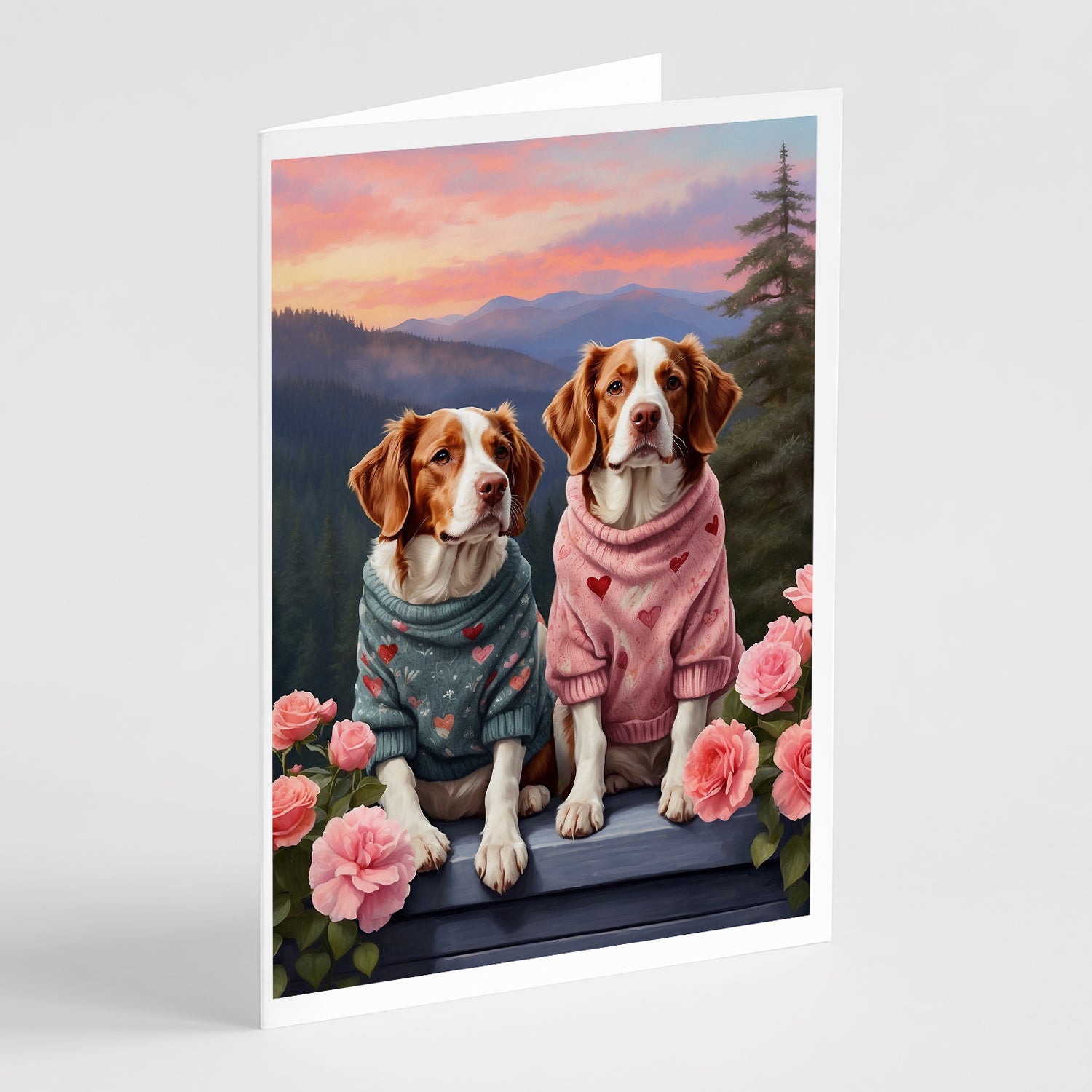 Buy this Welsh Springer Spaniel Two Hearts Greeting Cards Pack of 8