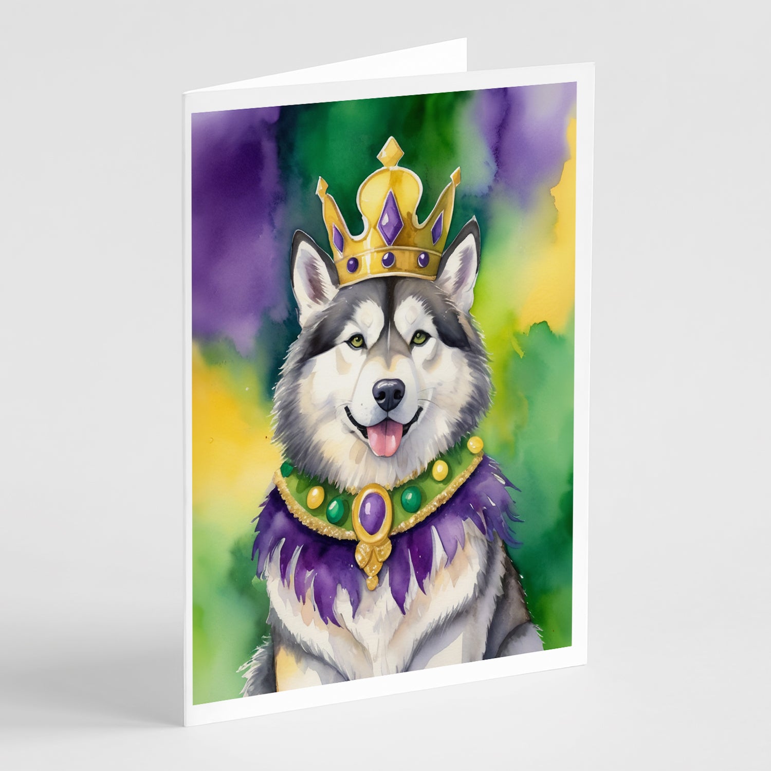 Buy this Alaskan Malamute King of Mardi Gras Greeting Cards Pack of 8